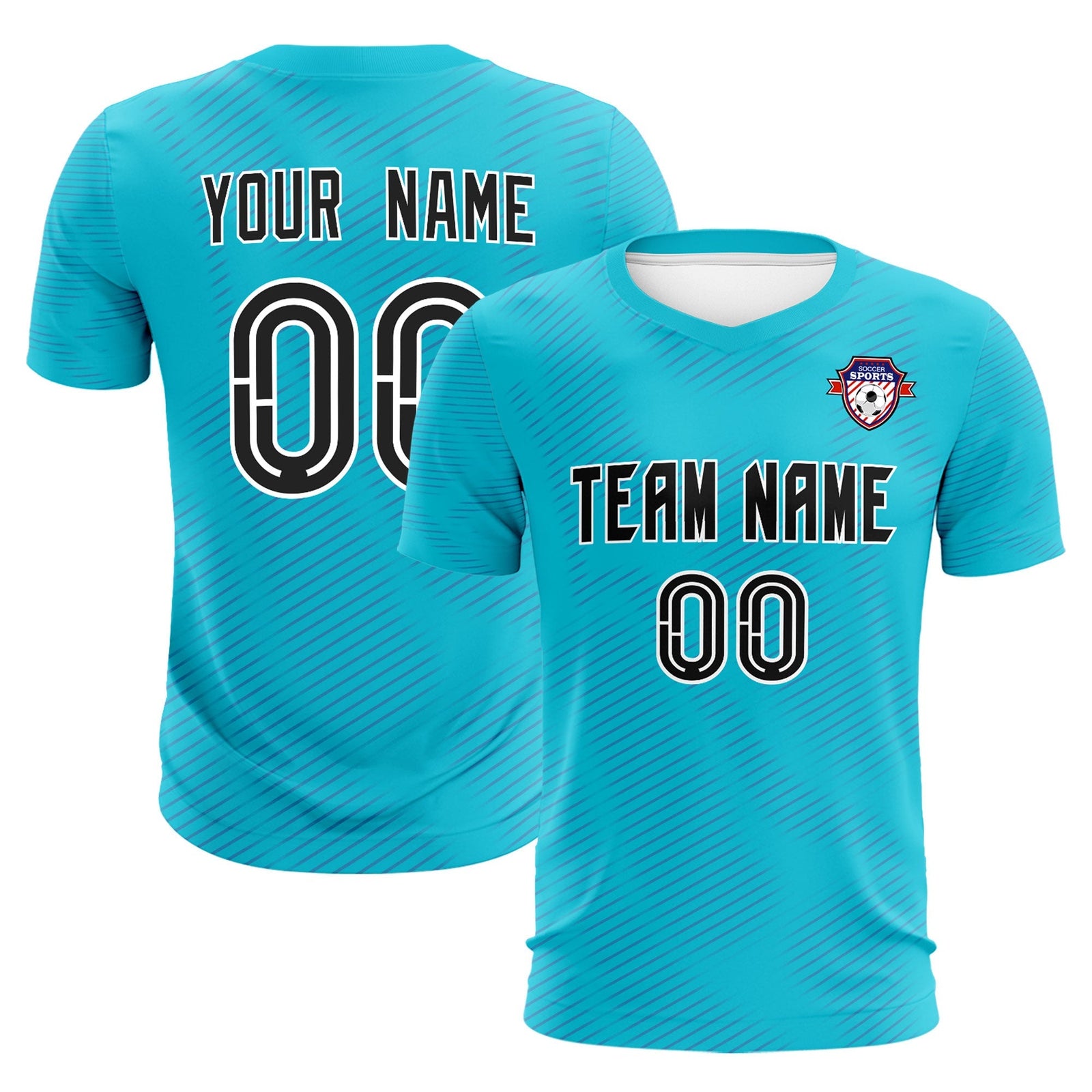 Custom Sky Blue Royal Training Uniform For Men Soccer Sets Jersey