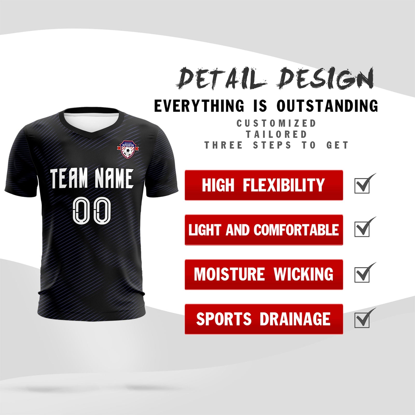 Custom Black Purple Training Uniform For Men Soccer Sets Jersey