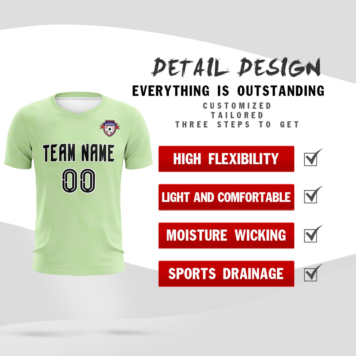 Custom Green White Training Uniform For Men Soccer Sets Jersey