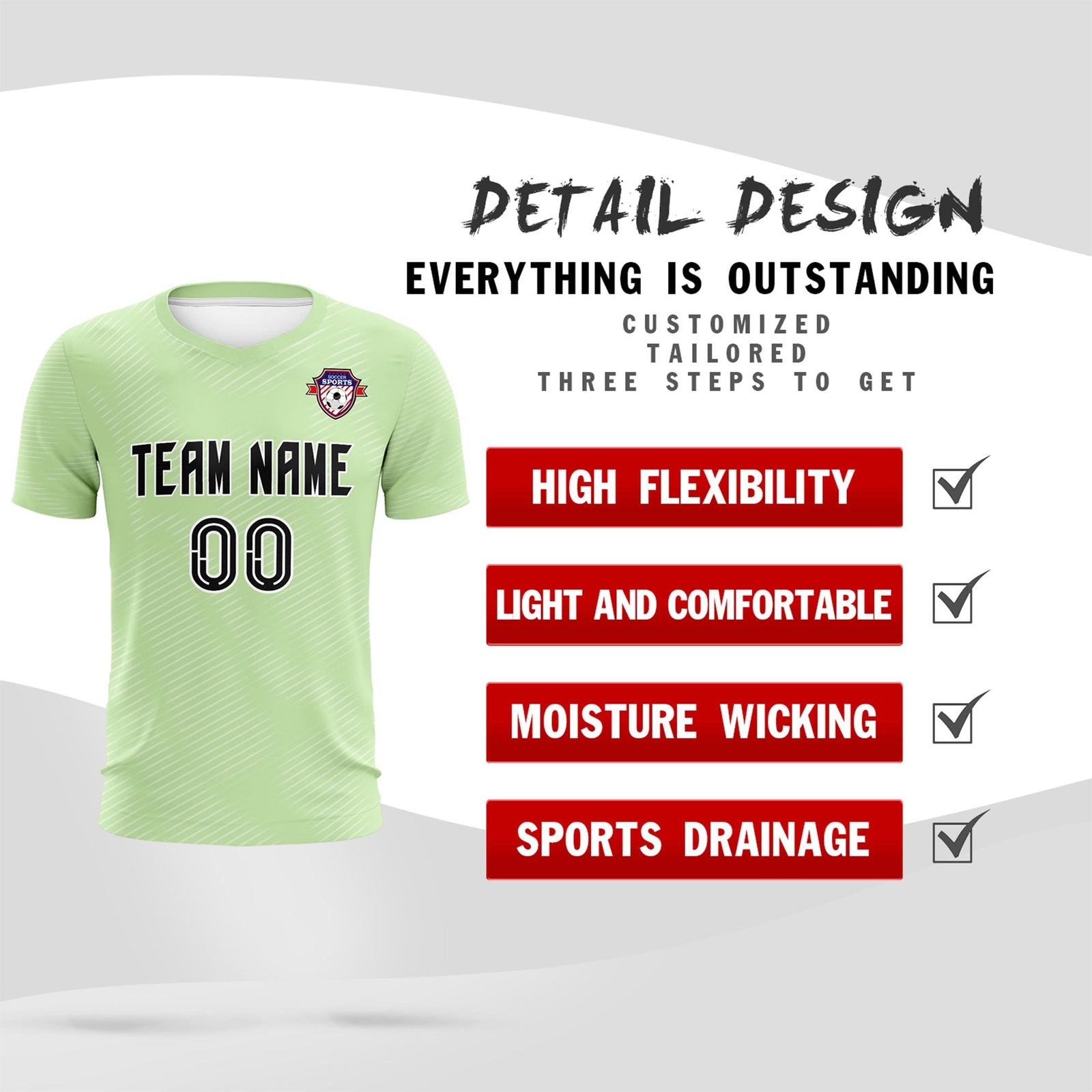 Custom Green White Training Uniform For Men Soccer Sets Jersey