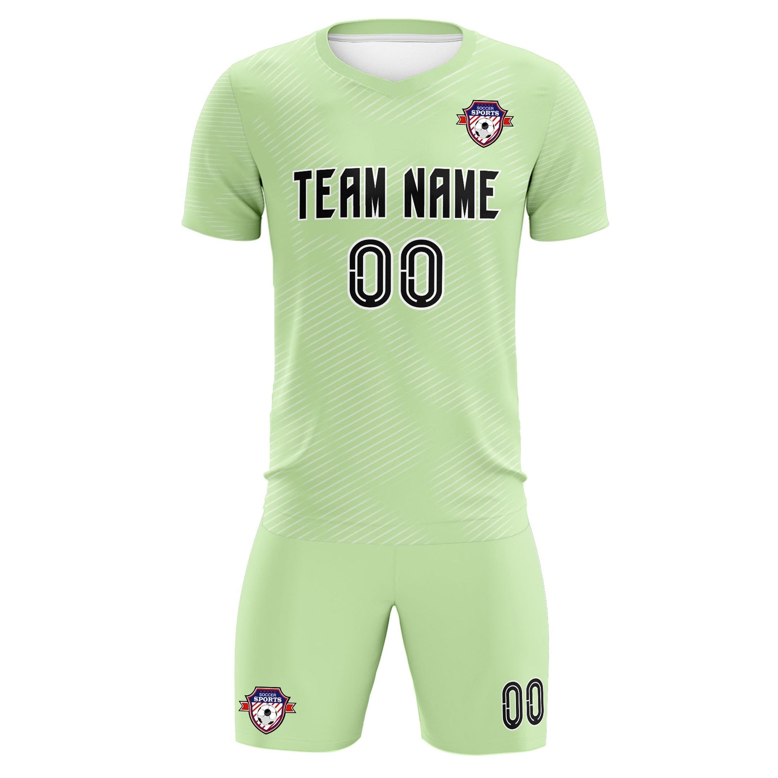 Custom Green White Training Uniform For Men Soccer Sets Jersey