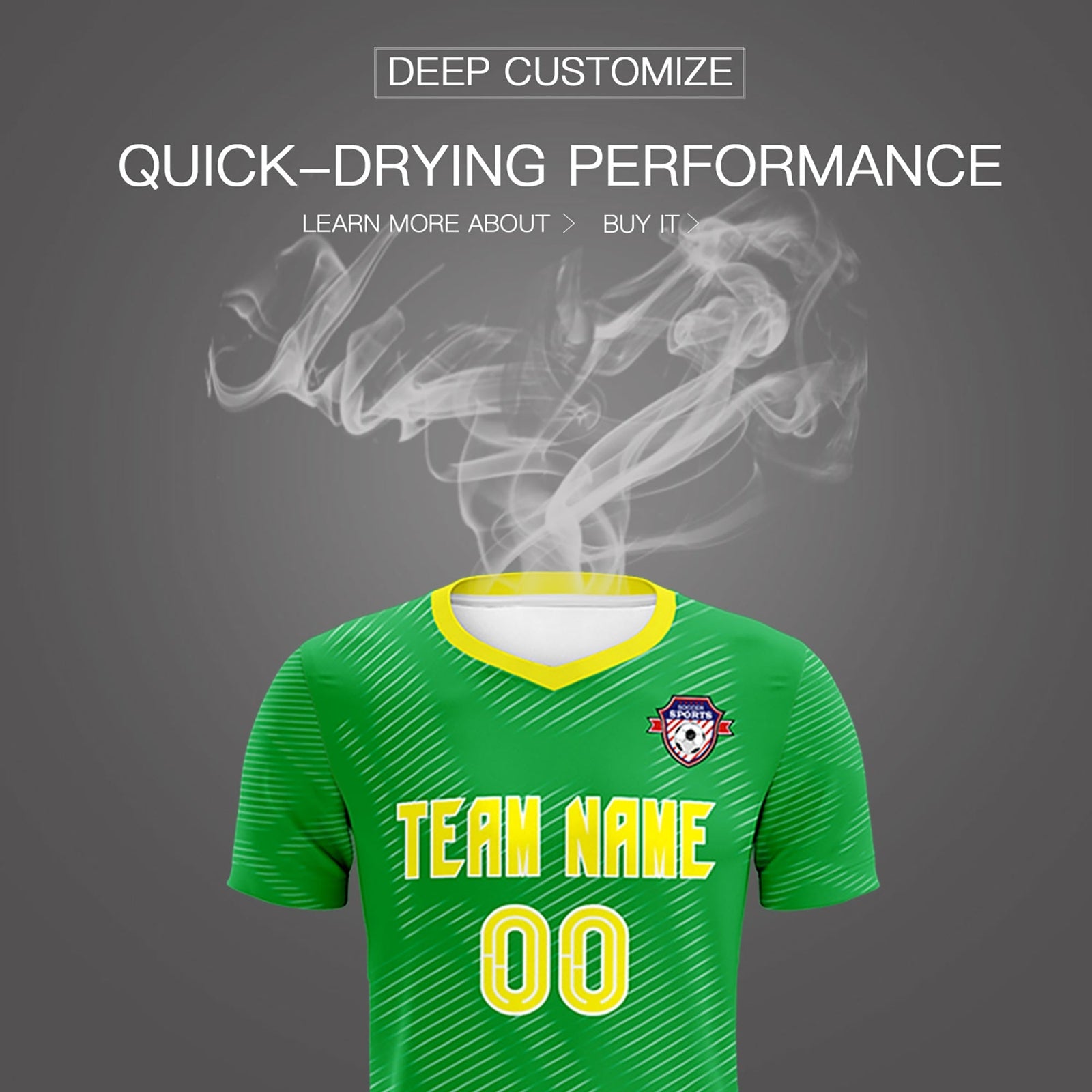 Custom Kelly Green Gold Training Uniform For Men Soccer Sets Jersey