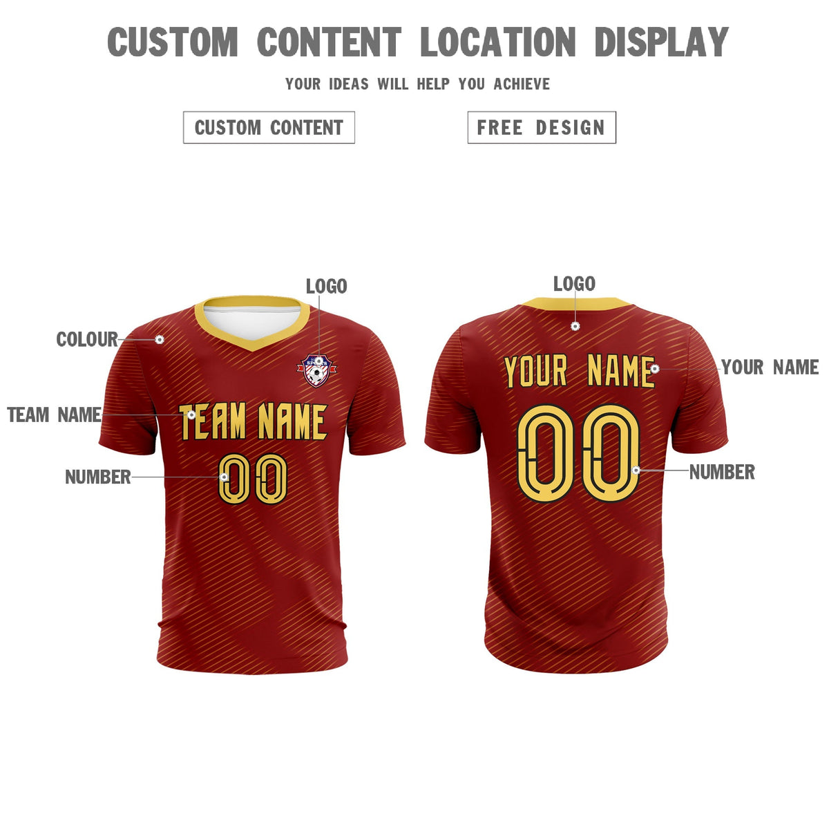 Custom Crimson Khaki Training Uniform For Men Soccer Sets Jersey
