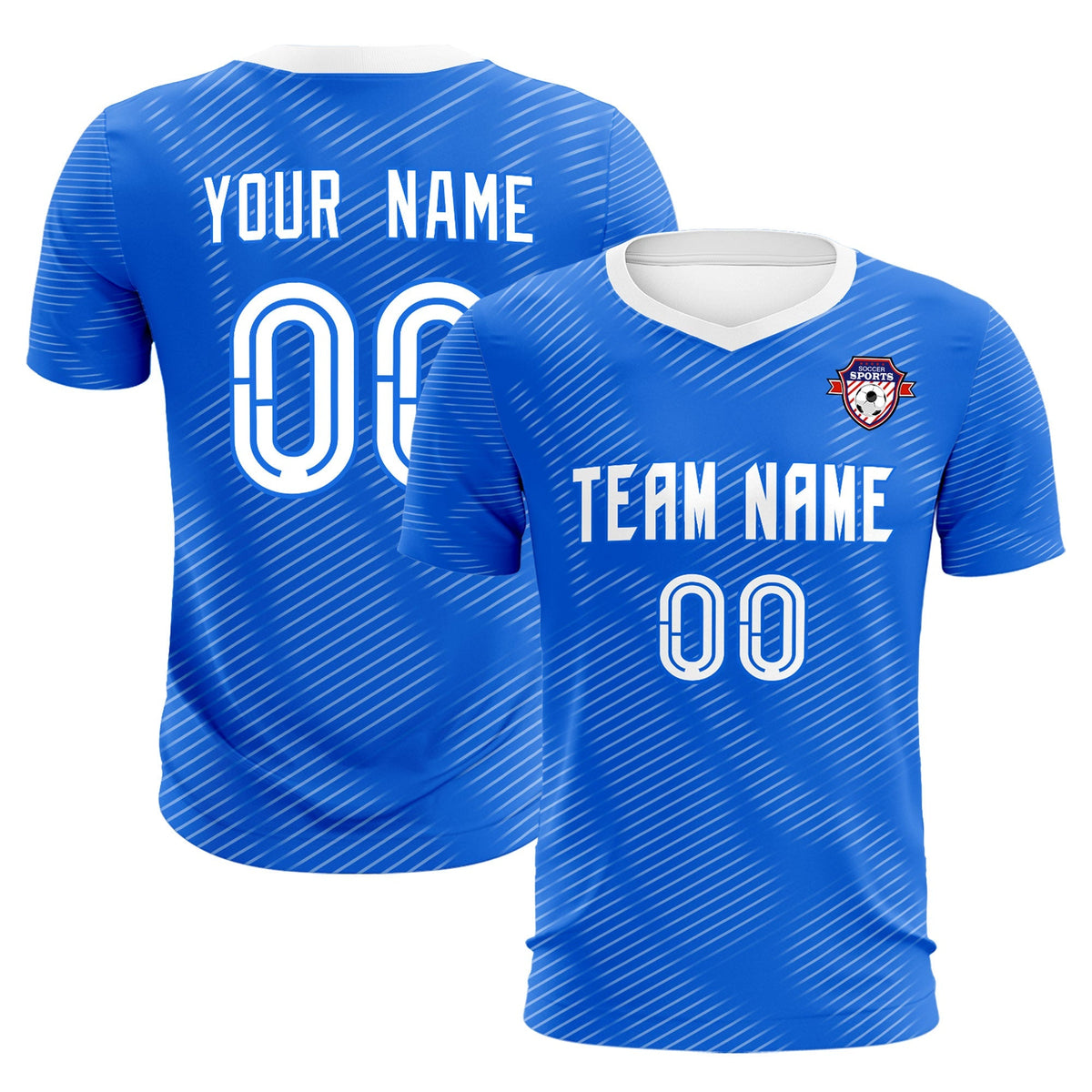Custom Royal White Training Uniform For Men Soccer Sets Jersey