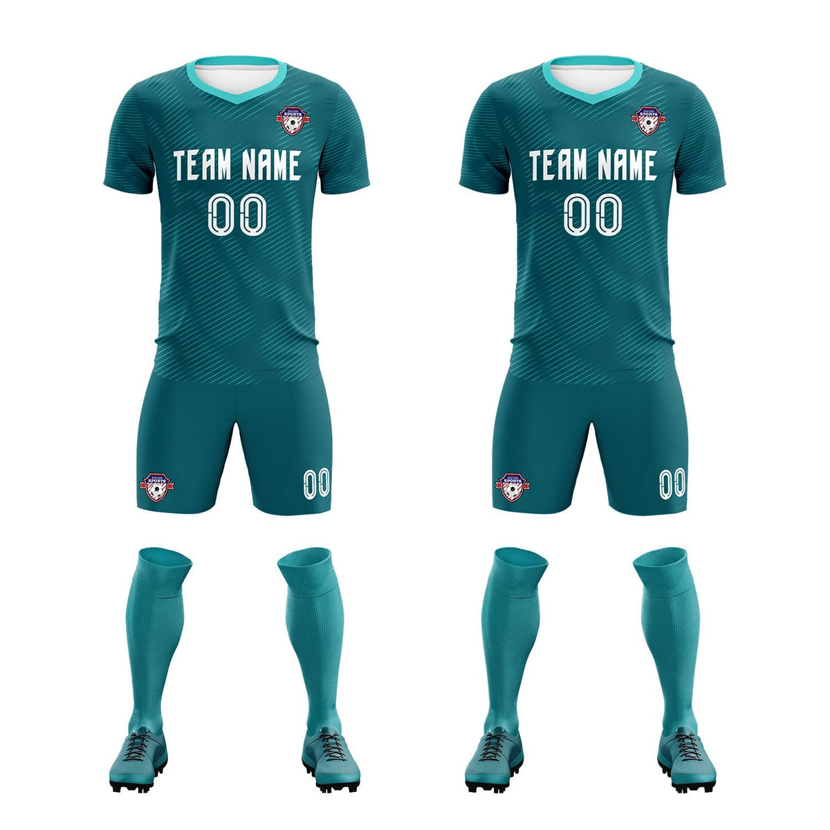 Custom Aqua Aqua Training Uniform For Men Soccer Sets Jersey