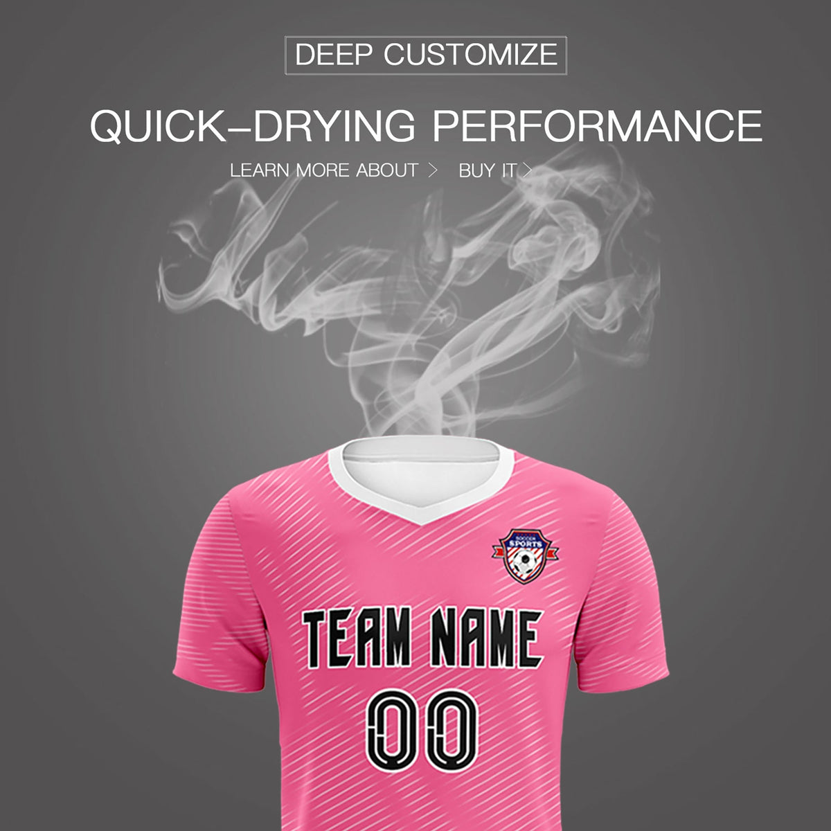 Custom Pink White Training Uniform For Men Soccer Sets Jersey