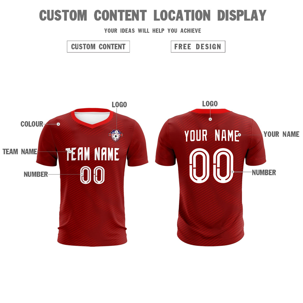 Custom Crimson Red Training Uniform For Men Soccer Sets Jersey