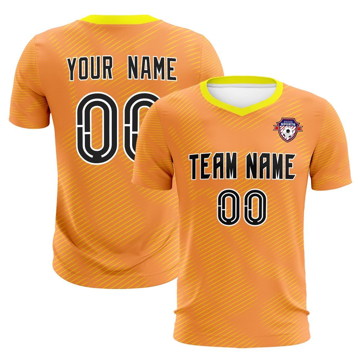 Custom Light Orange Gold Training Uniform For Men Soccer Sets Jersey