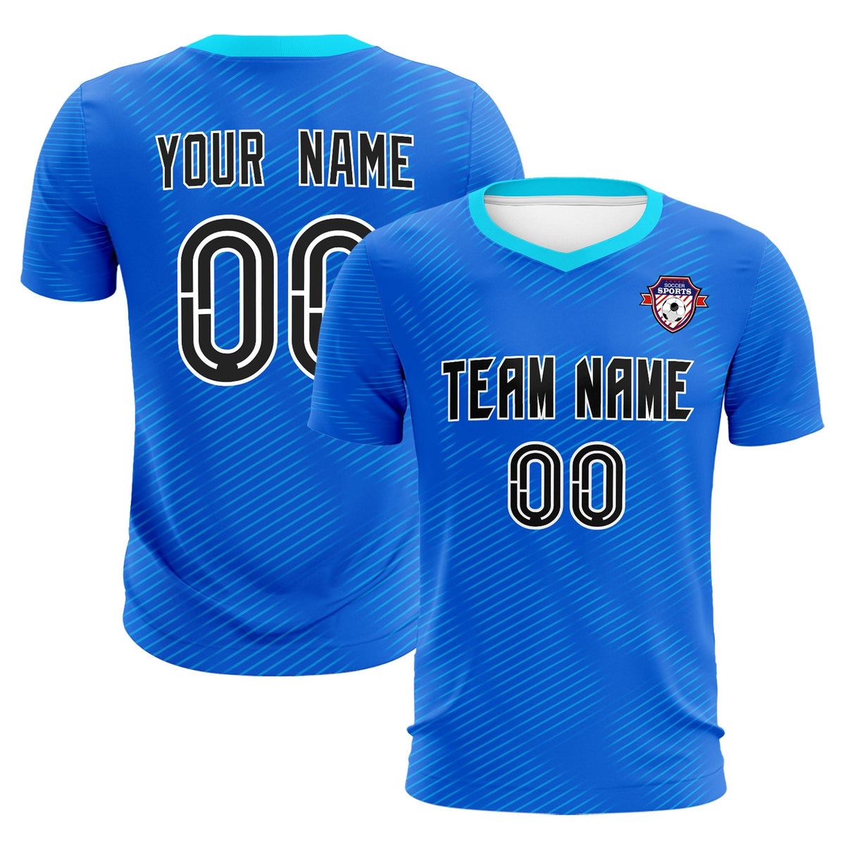 Custom Royal Powder Blue Training Uniform For Men Soccer Sets Jersey