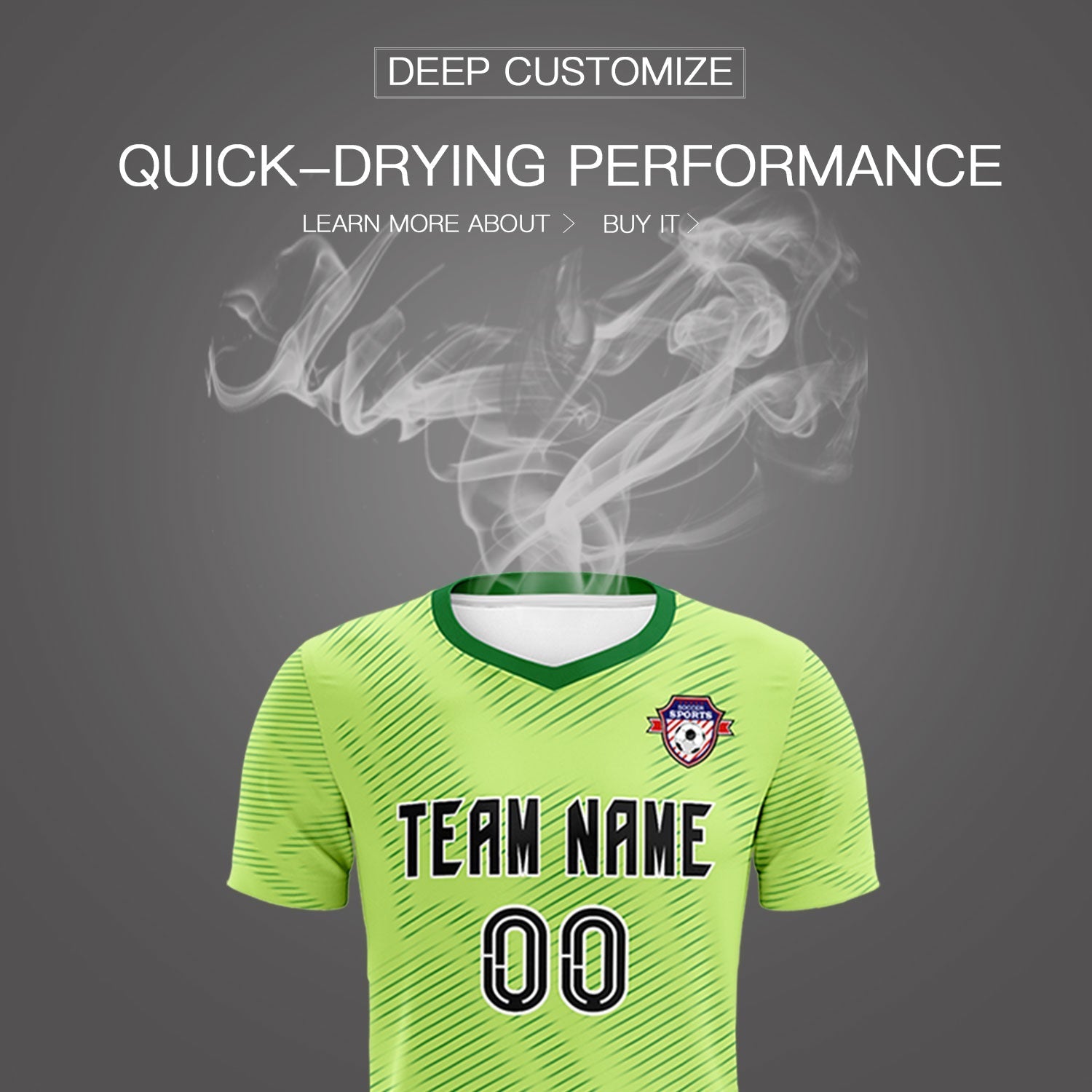 Custom Green Kelly Green Training Uniform For Men Soccer Sets Jersey