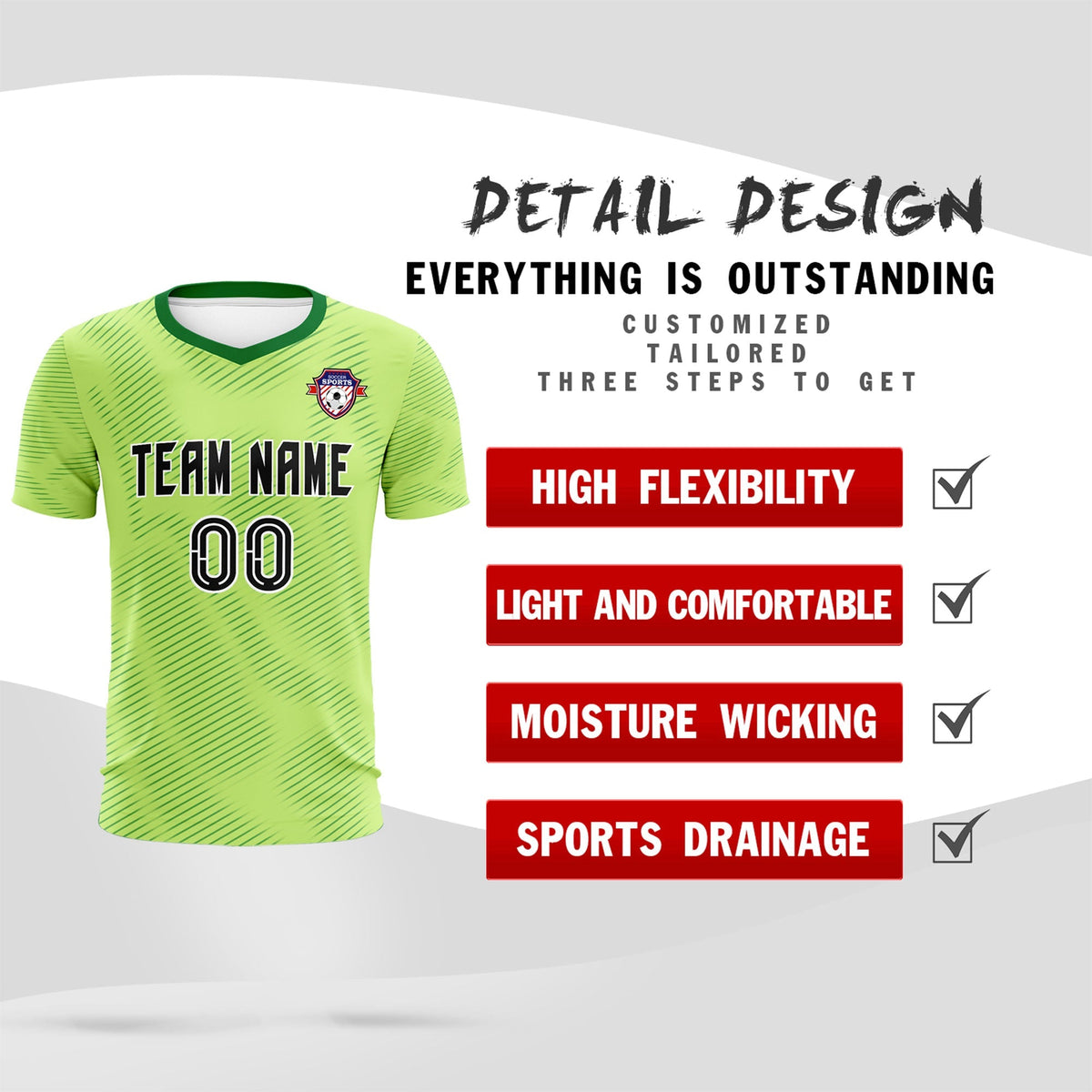 Custom Green Kelly Green Training Uniform For Men Soccer Sets Jersey