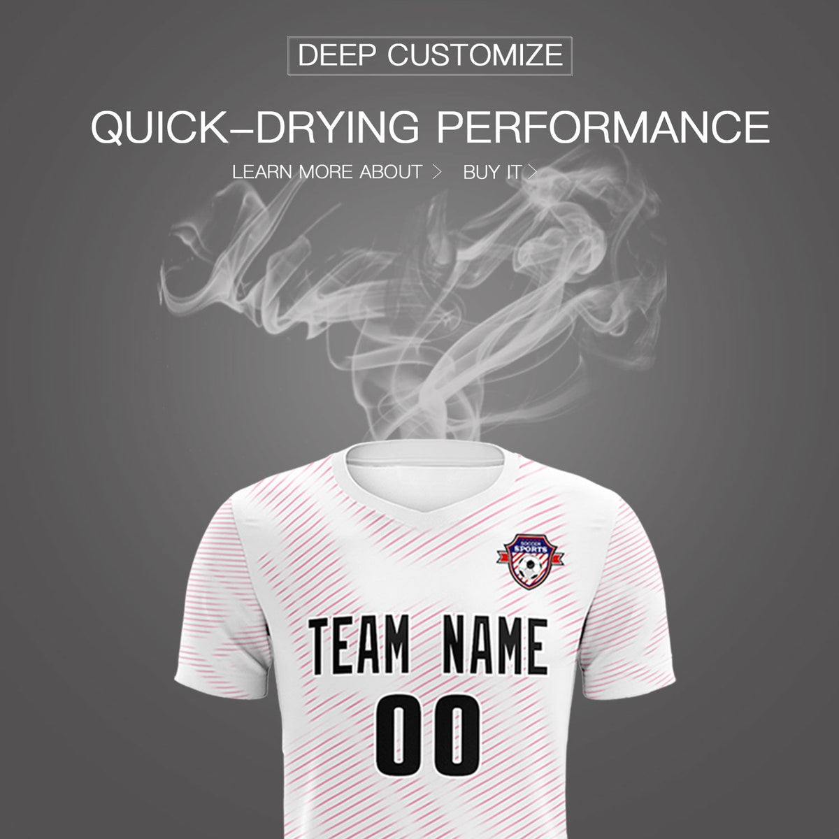 Custom White Pink Training Uniform For Men Soccer Sets Jersey