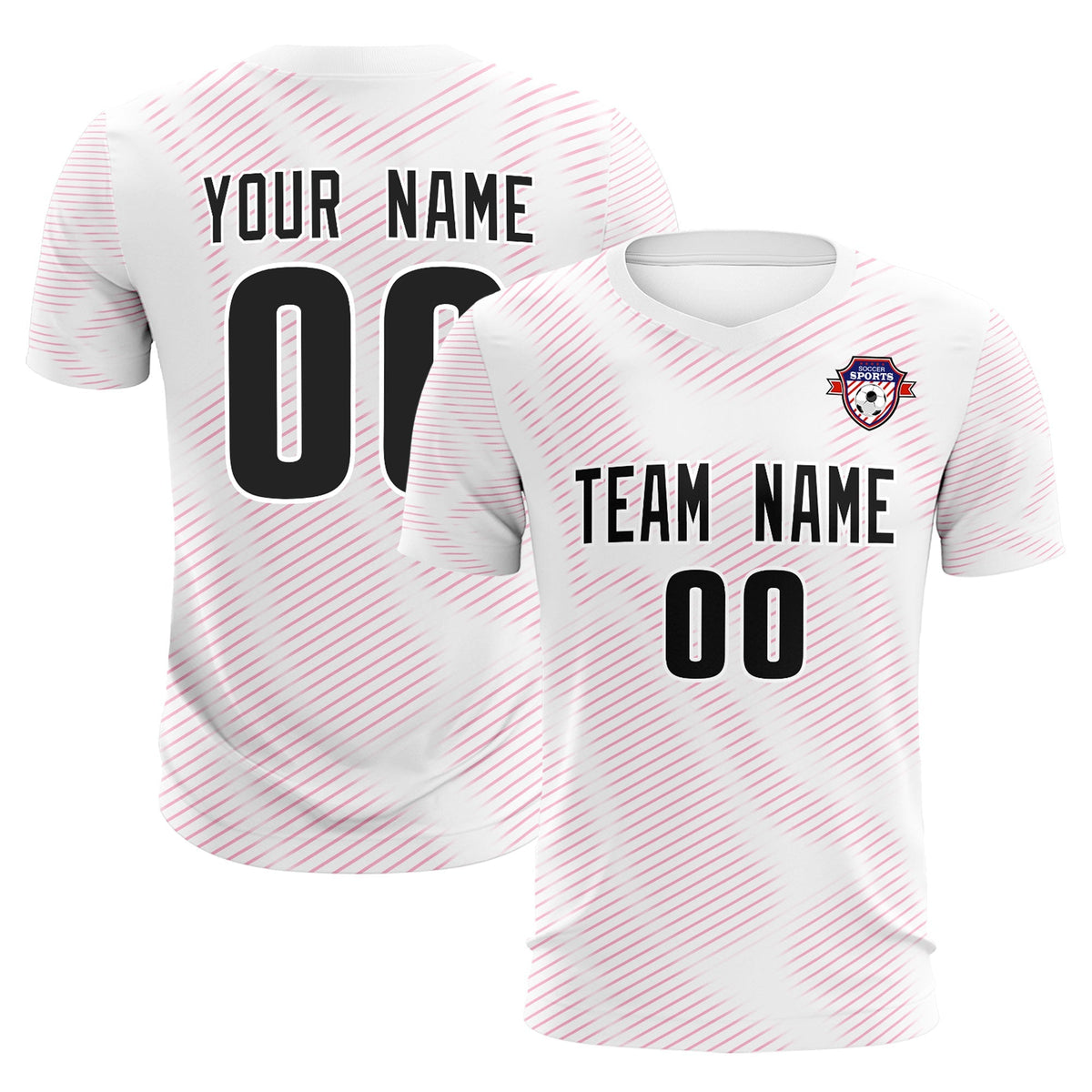 Custom White Pink Training Uniform For Men Soccer Sets Jersey