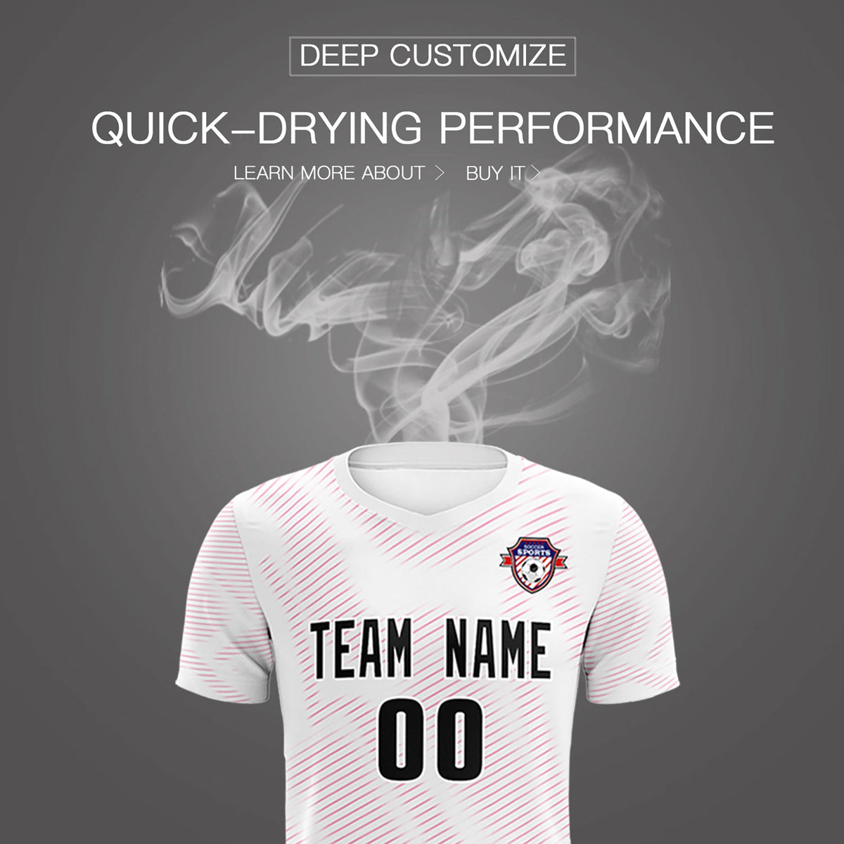 Custom White Pink Training Uniform For Men Soccer Sets Jersey
