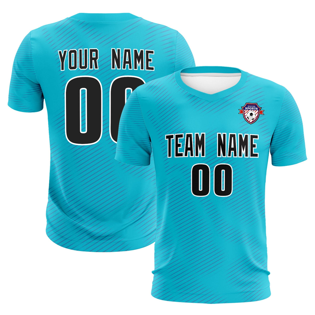 Custom Sky Blue Royal Training Uniform For Men Soccer Sets Jersey