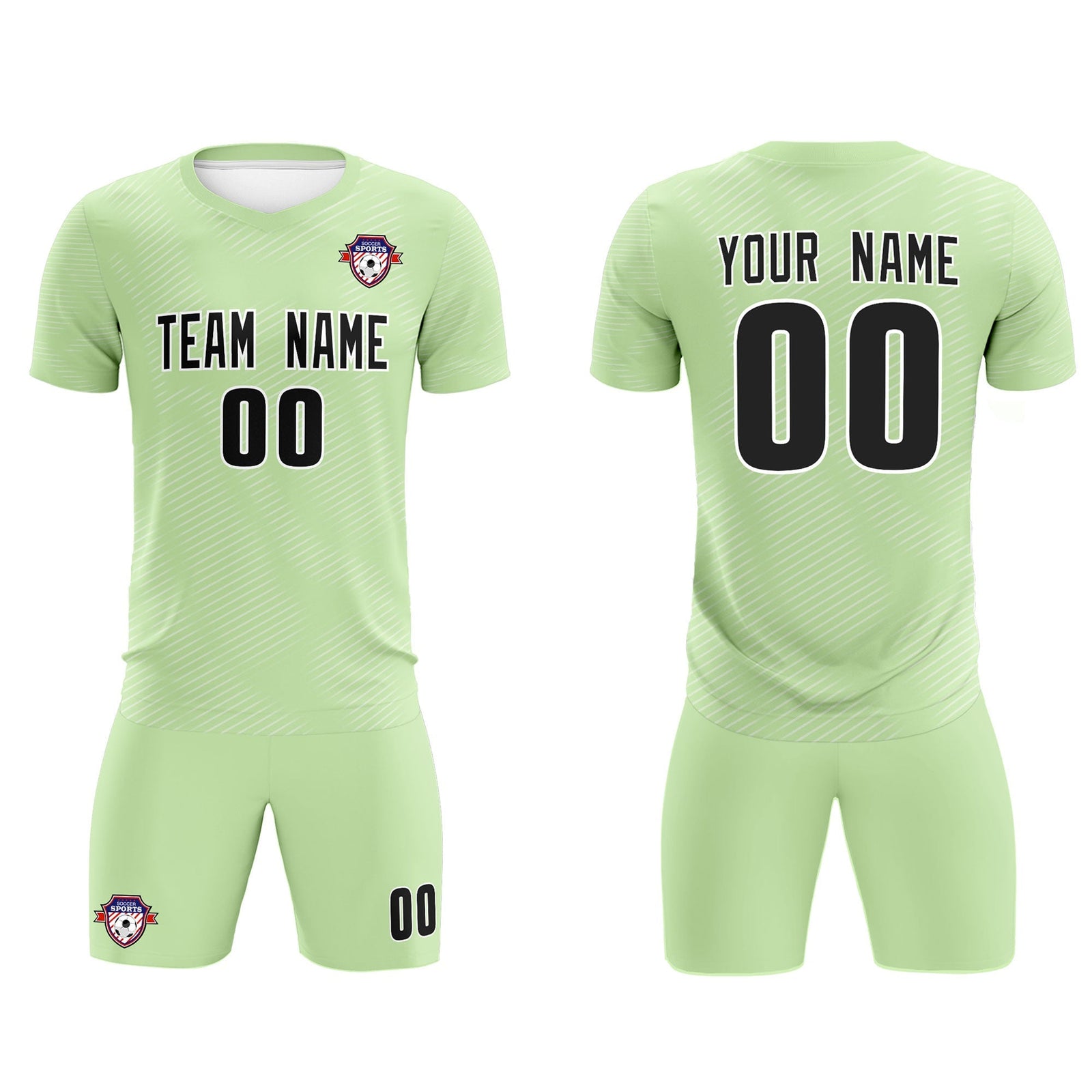 Custom Green White Training Uniform For Men Soccer Sets Jersey