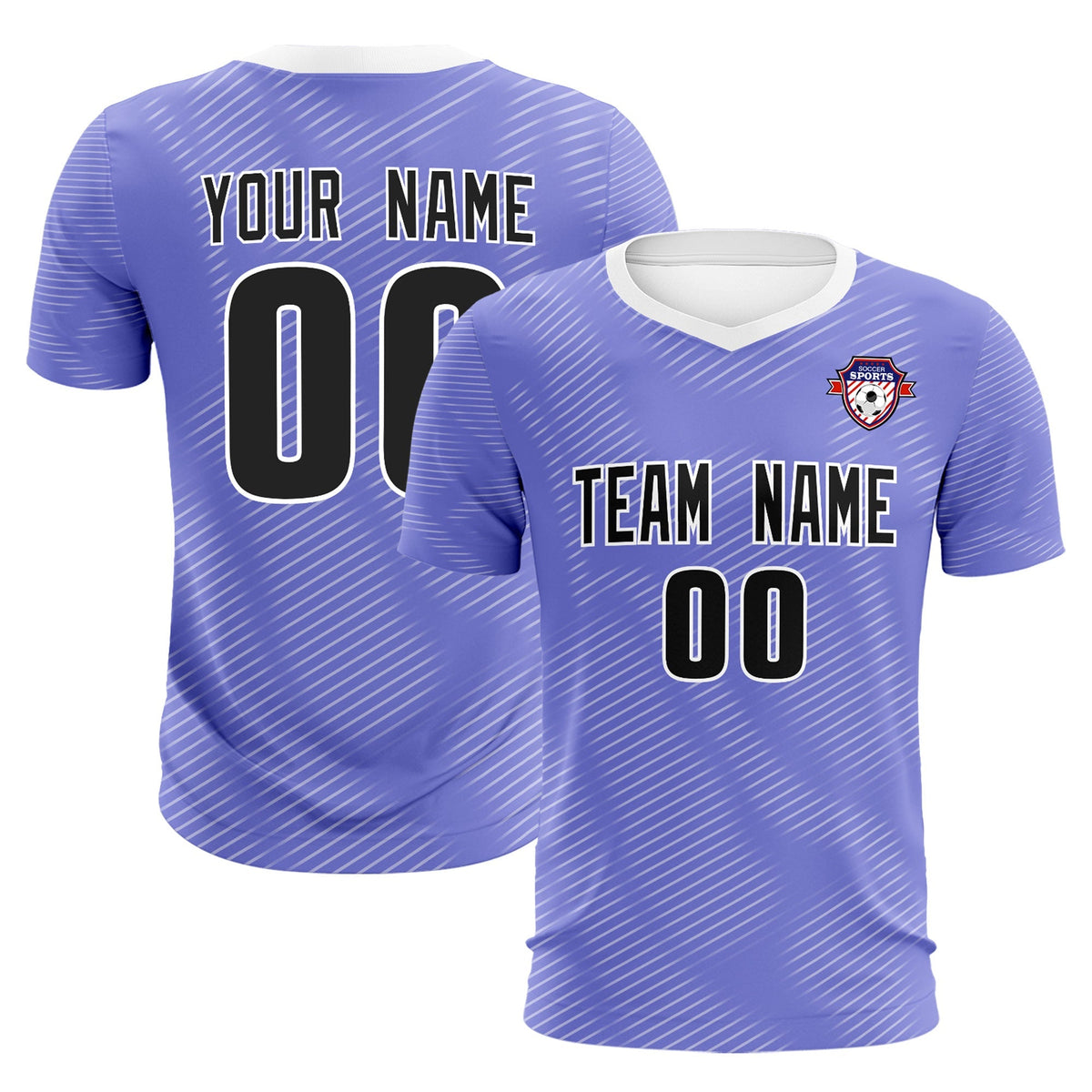 Custom Light Purple White Training Uniform For Men Soccer Sets Jersey