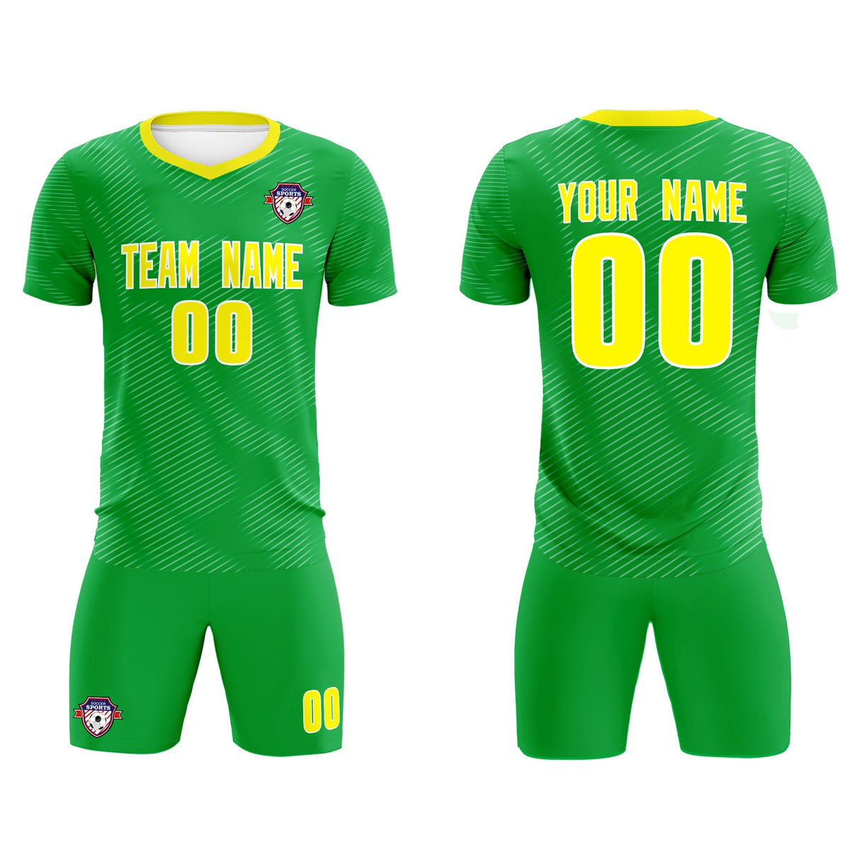 Custom Kelly Green Gold Training Uniform For Men Soccer Sets Jersey