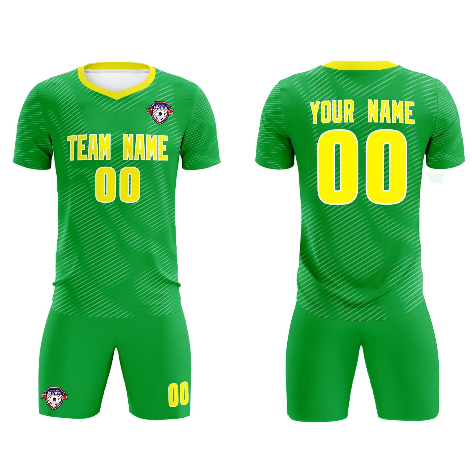 Custom Kelly Green Gold Training Uniform For Men Soccer Sets Jersey