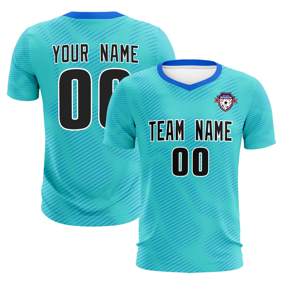 Custom Sky Blue Powder Blue Training Uniform For Men Soccer Sets Jersey