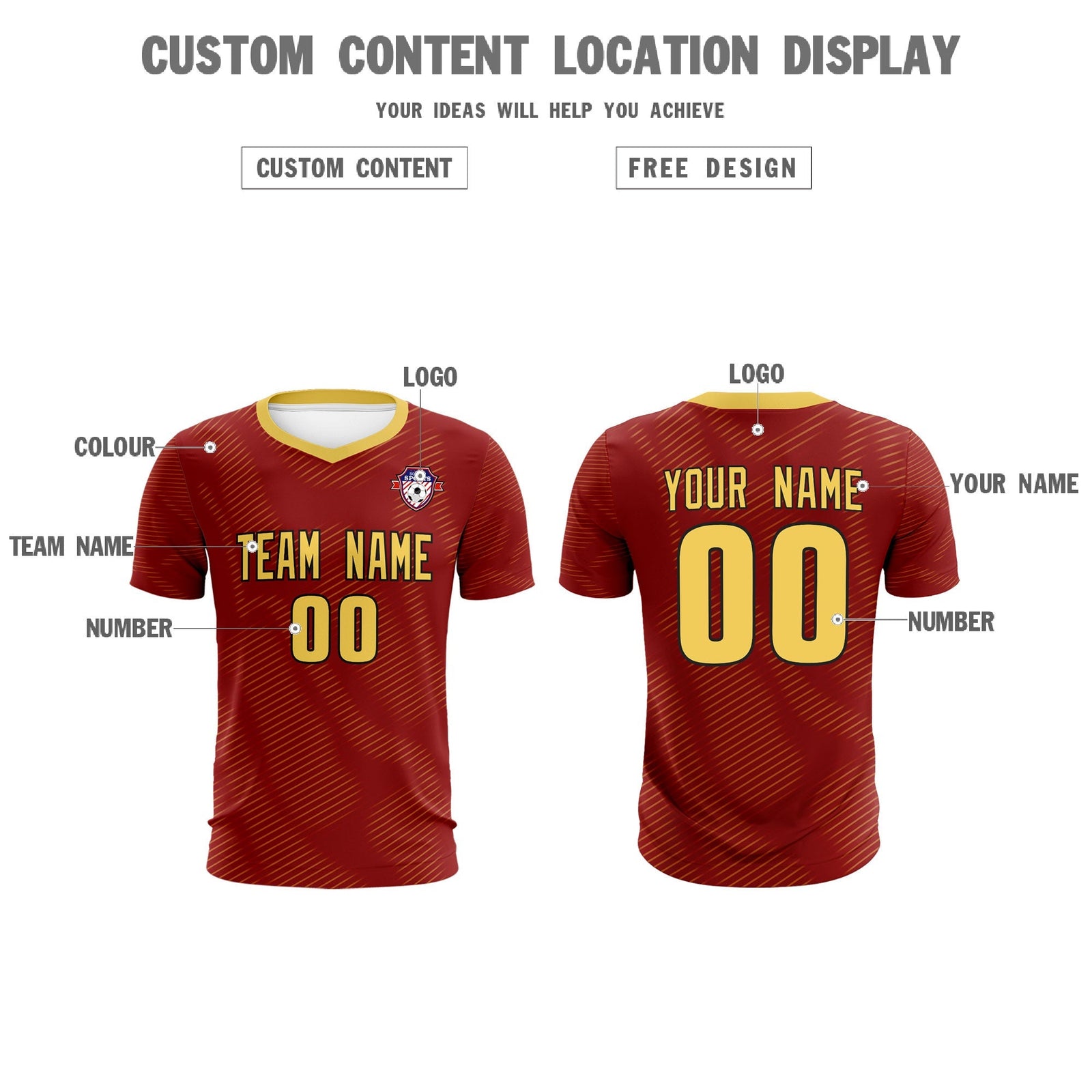 Custom Crimson Khaki Training Uniform For Men Soccer Sets Jersey