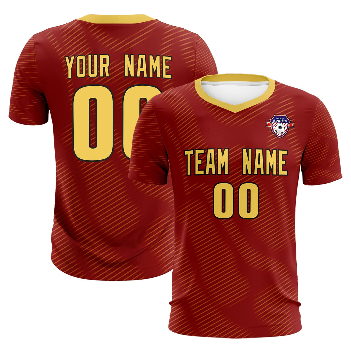 Custom Crimson Khaki Training Uniform For Men Soccer Sets Jersey