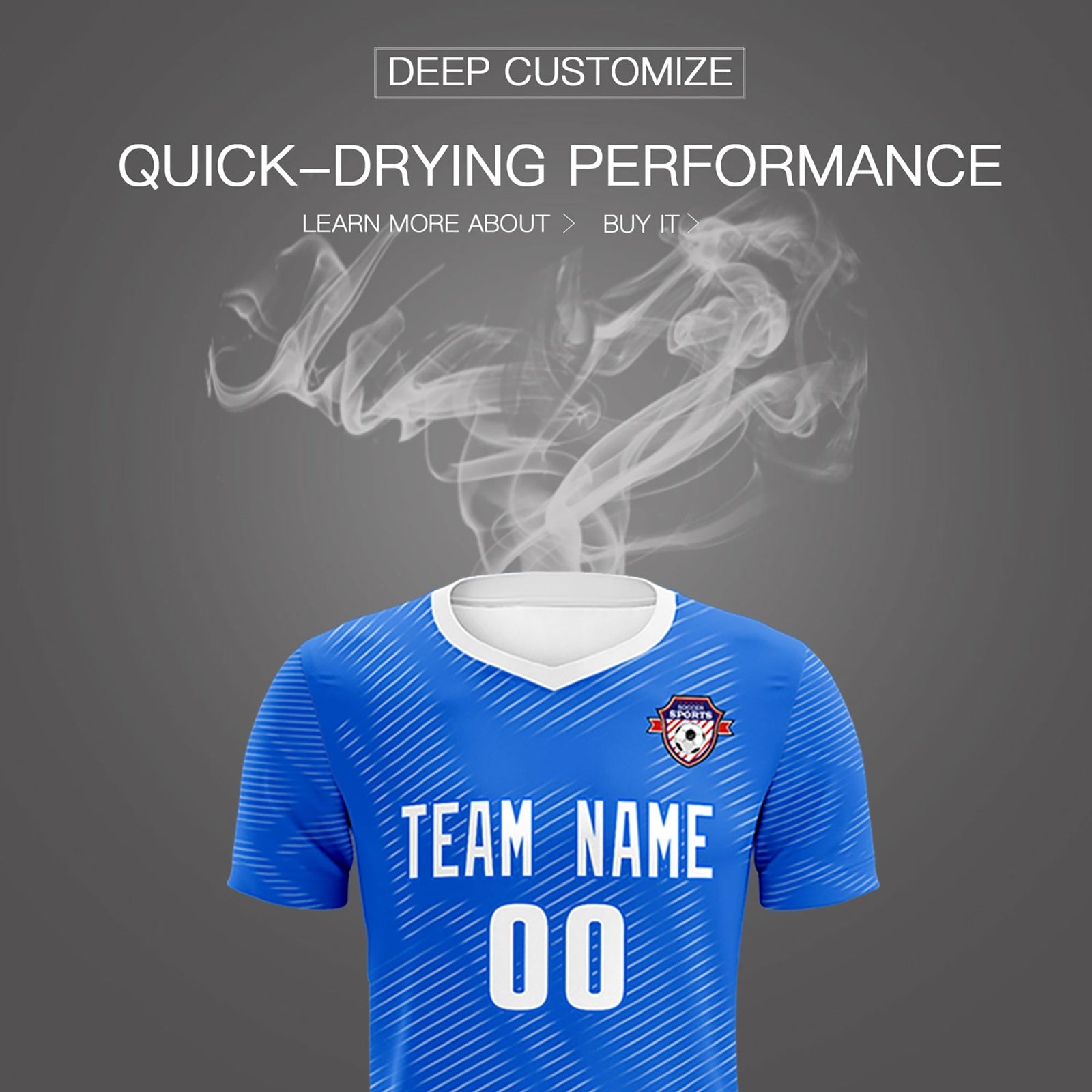 Custom Royal White Training Uniform For Men Soccer Sets Jersey