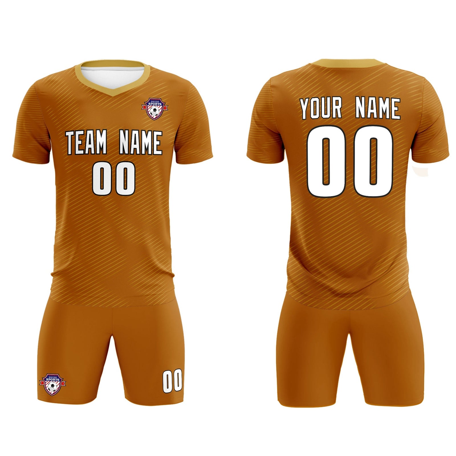 Custom Light Brown Khaki Training Uniform For Men Soccer Sets Jersey