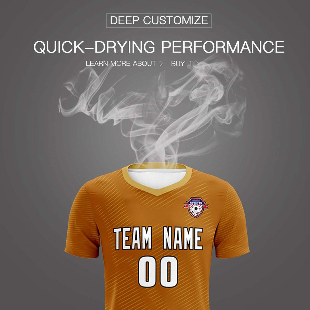 Custom Light Brown Khaki Training Uniform For Men Soccer Sets Jersey