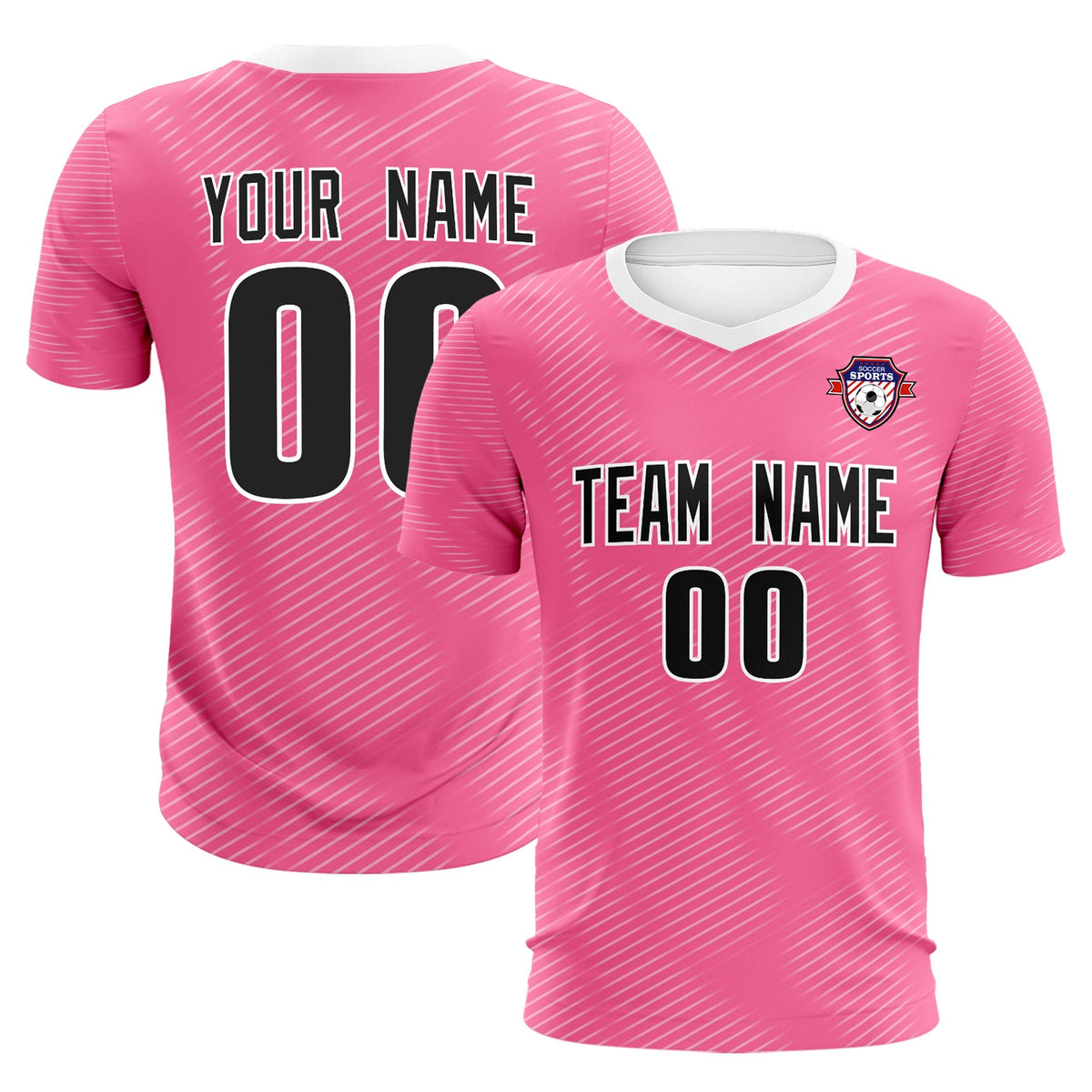 Custom Pink White Training Uniform For Men Soccer Sets Jersey