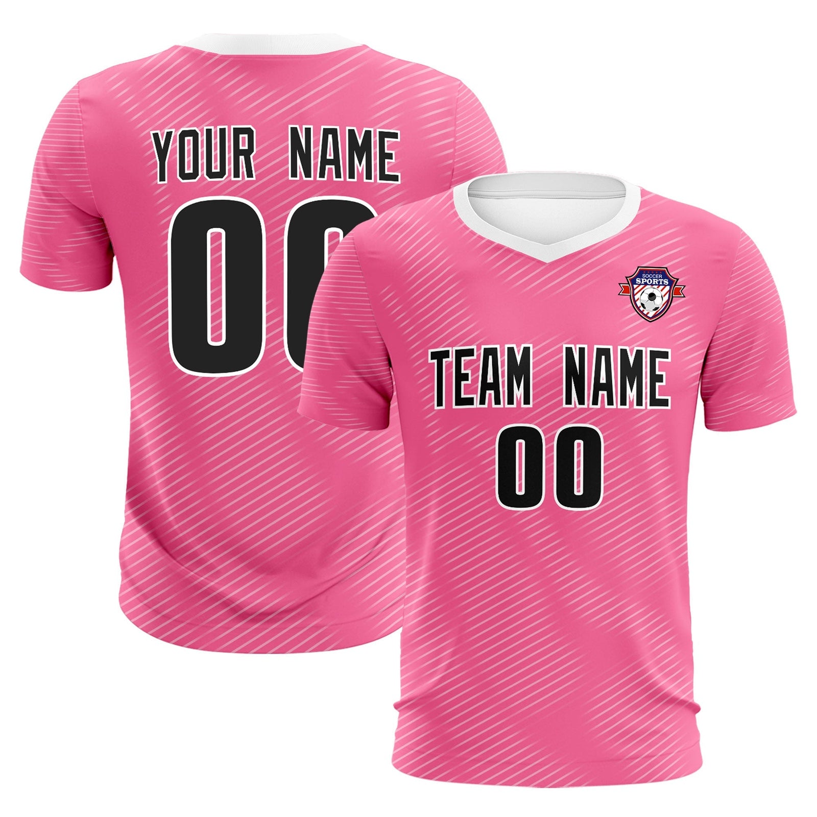 Custom Pink White Training Uniform For Men Soccer Sets Jersey