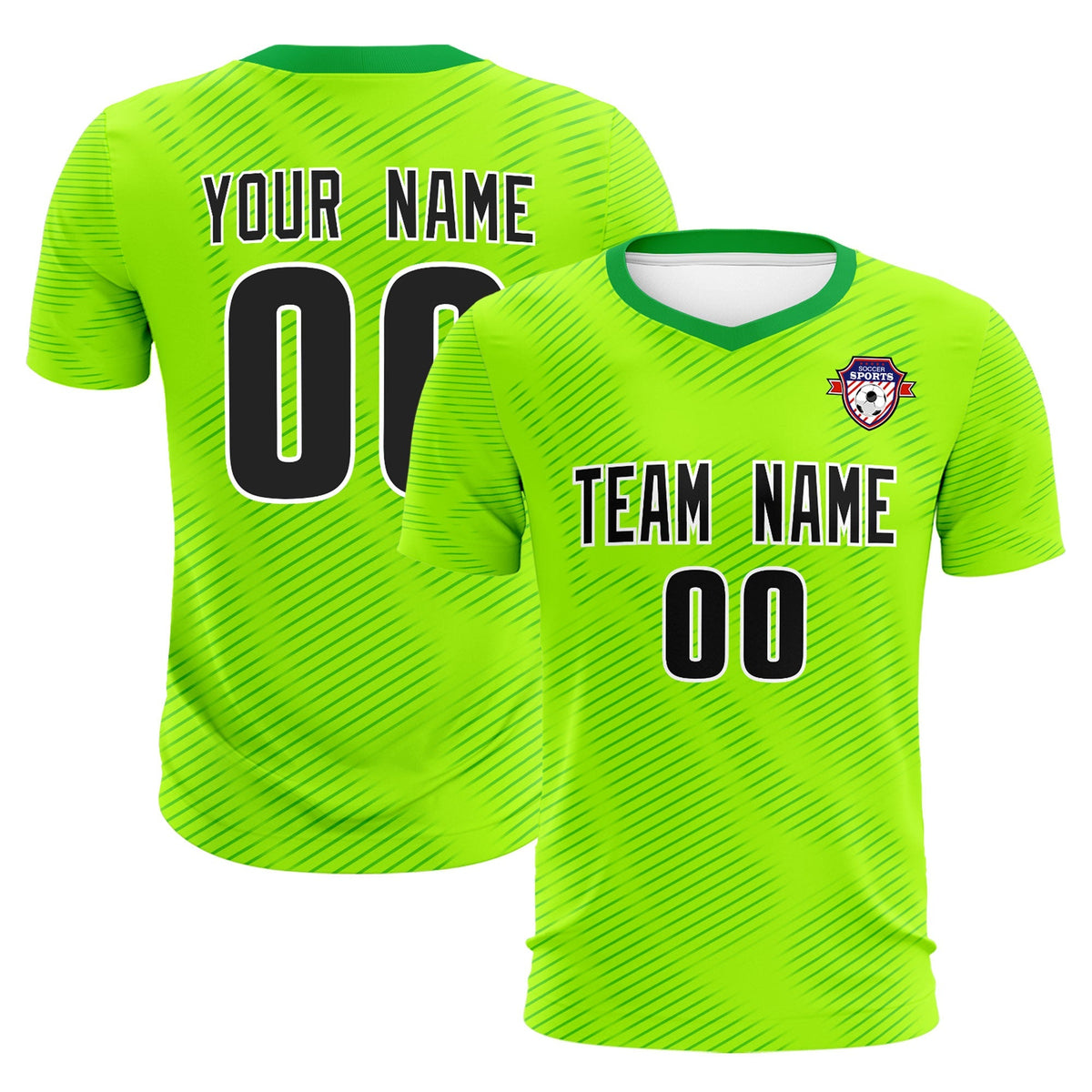 Custom Neon Green Kelly Green Training Uniform For Men Soccer Sets Jersey