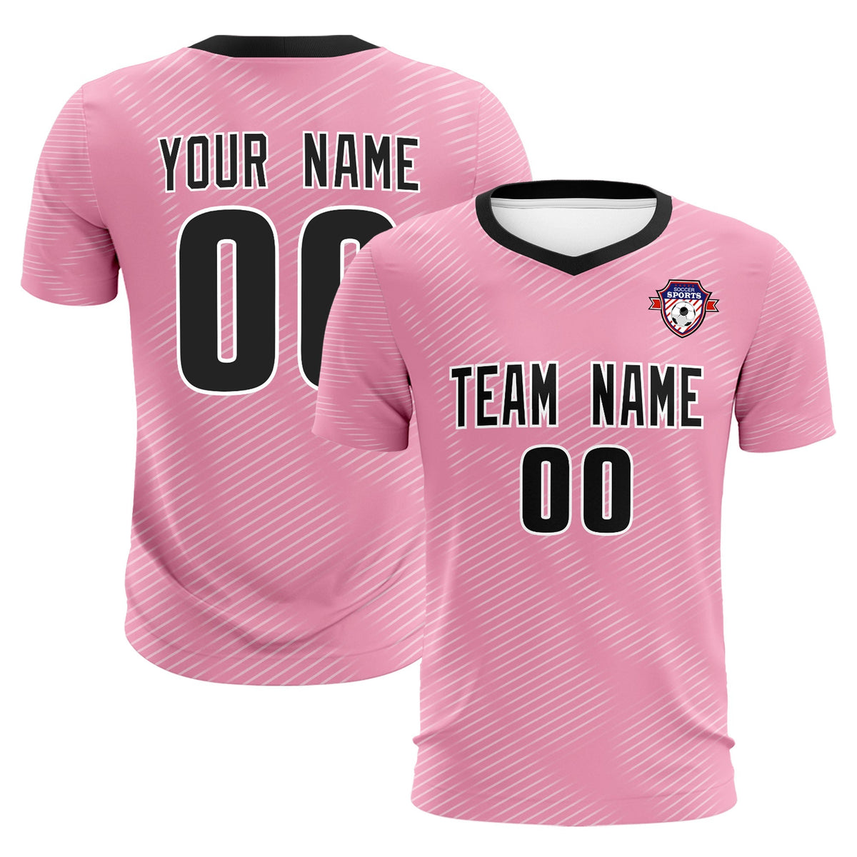 Custom Light Pink White Training Uniform For Men Soccer Sets Jersey