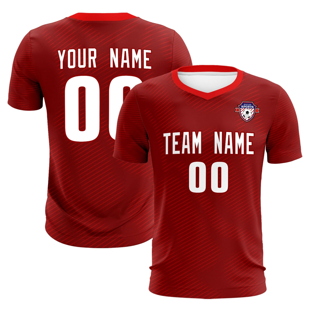 Custom Crimson Red Training Uniform For Men Soccer Sets Jersey
