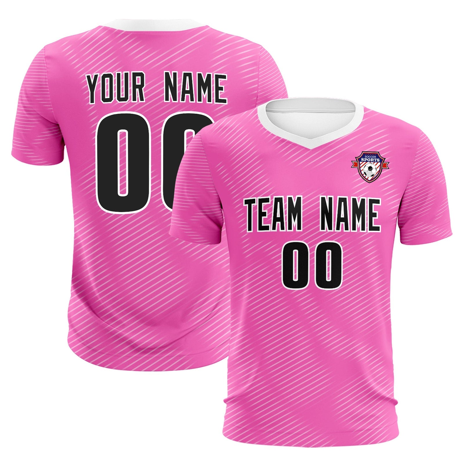 Custom Pink White Training Uniform For Men Soccer Sets Jersey