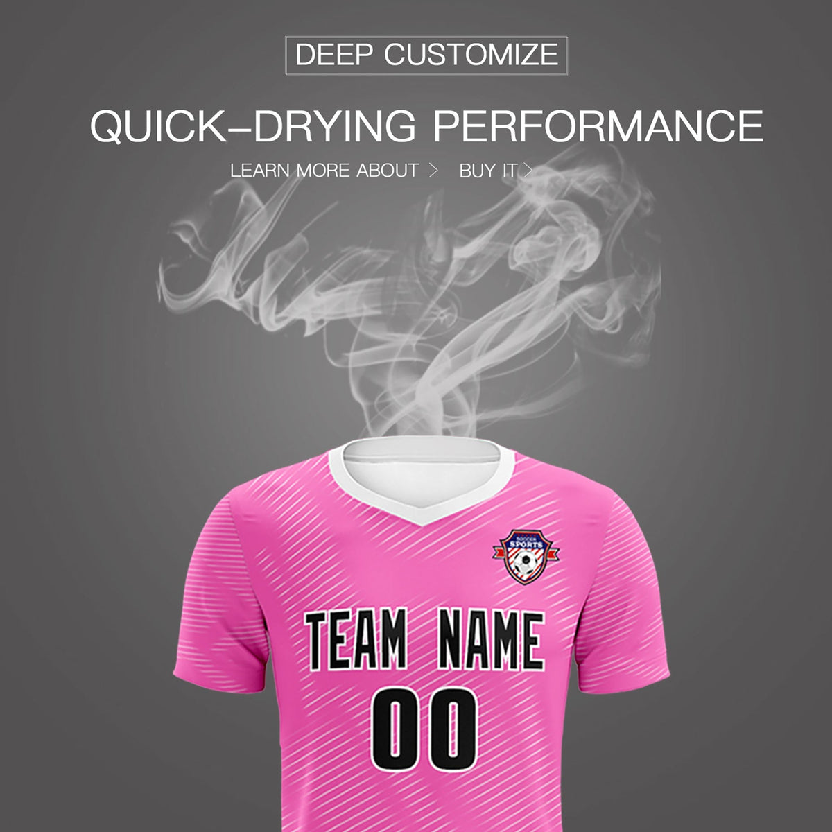 Custom Pink White Training Uniform For Men Soccer Sets Jersey