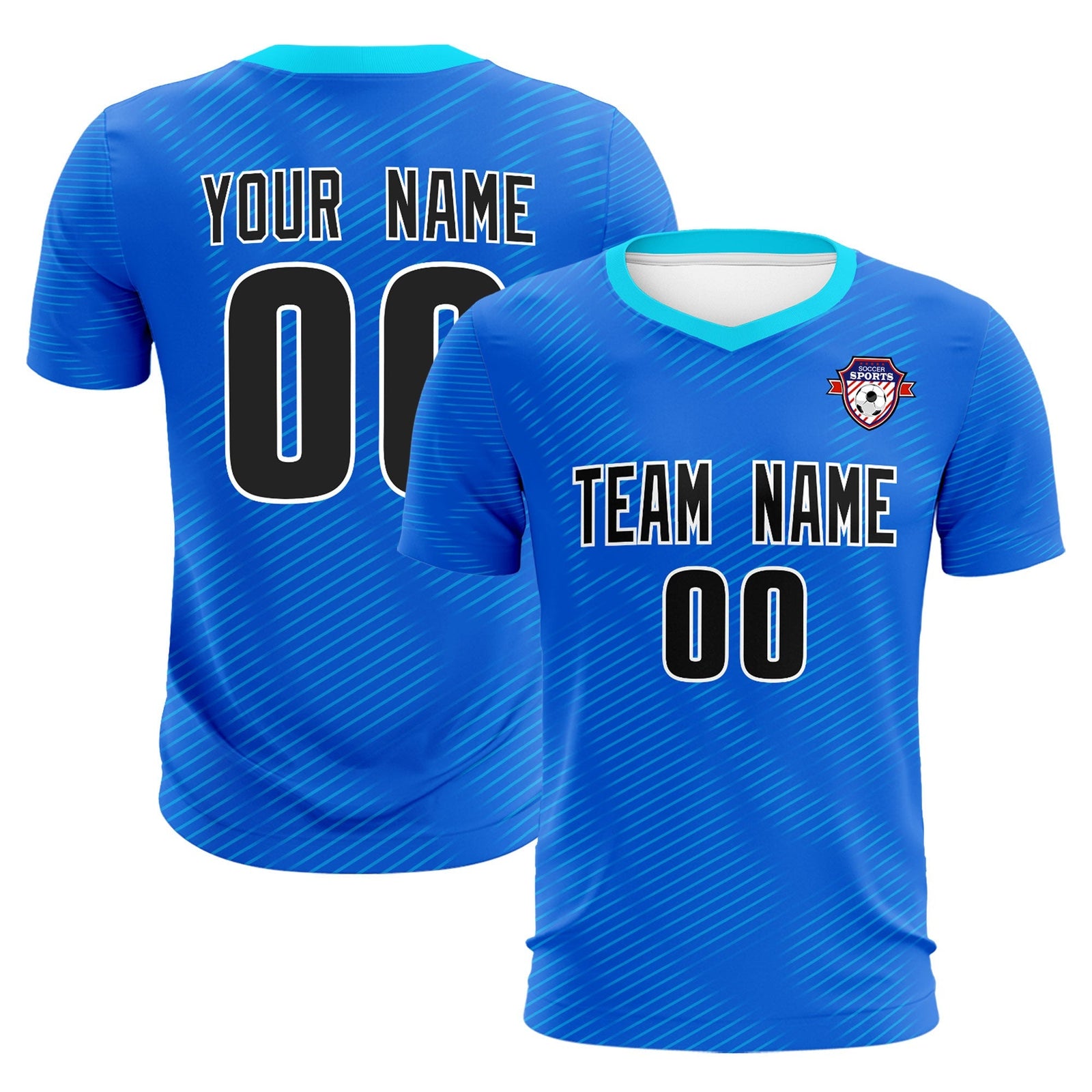 Custom Royal Powder Blue Training Uniform For Men Soccer Sets Jersey