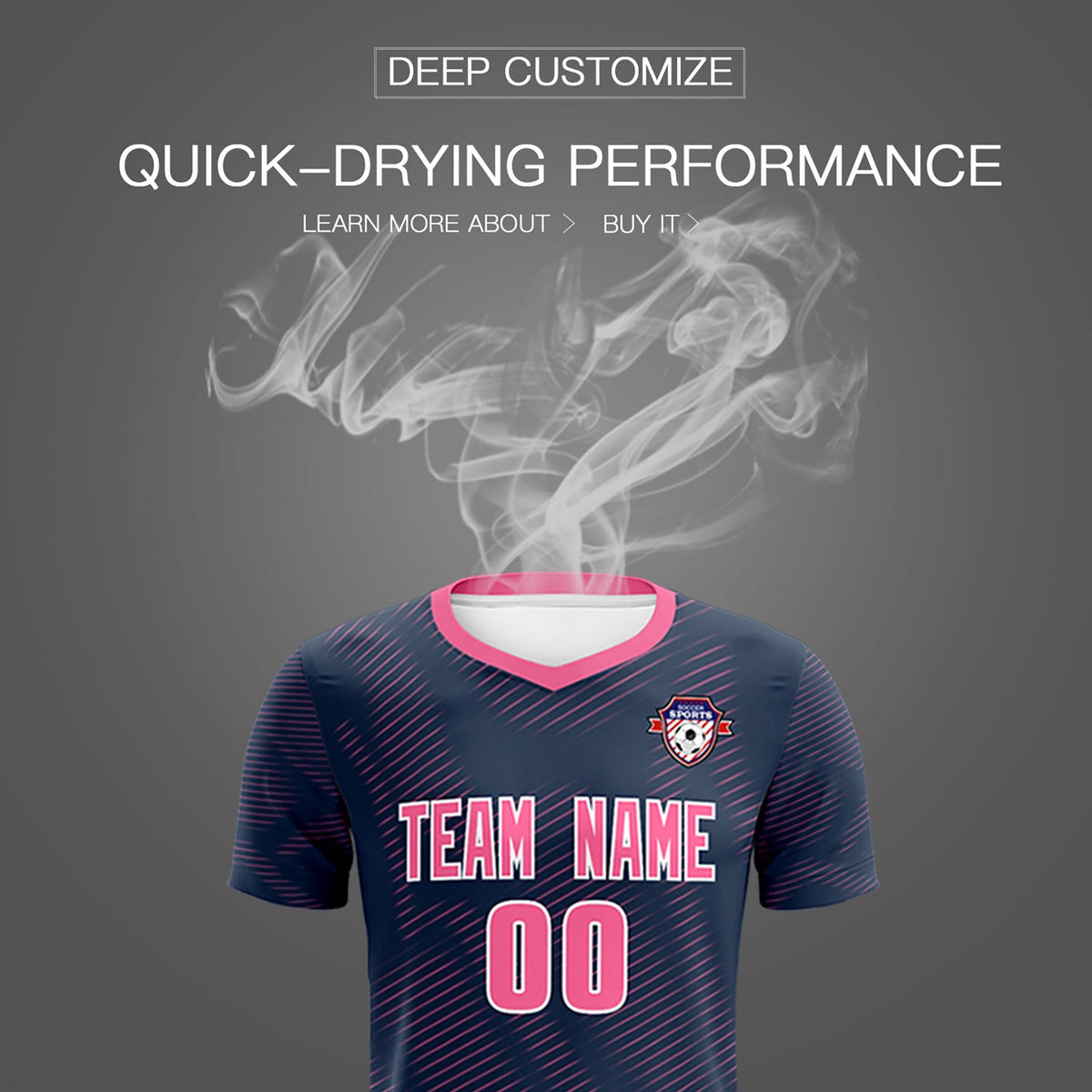 Custom Navy Pink Training Uniform For Men Soccer Sets Jersey
