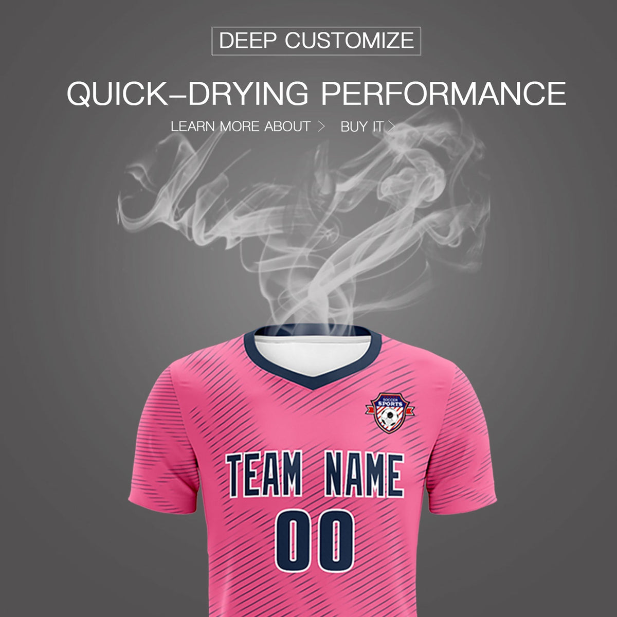 Custom Pink Navy Training Uniform For Men Soccer Sets Jersey