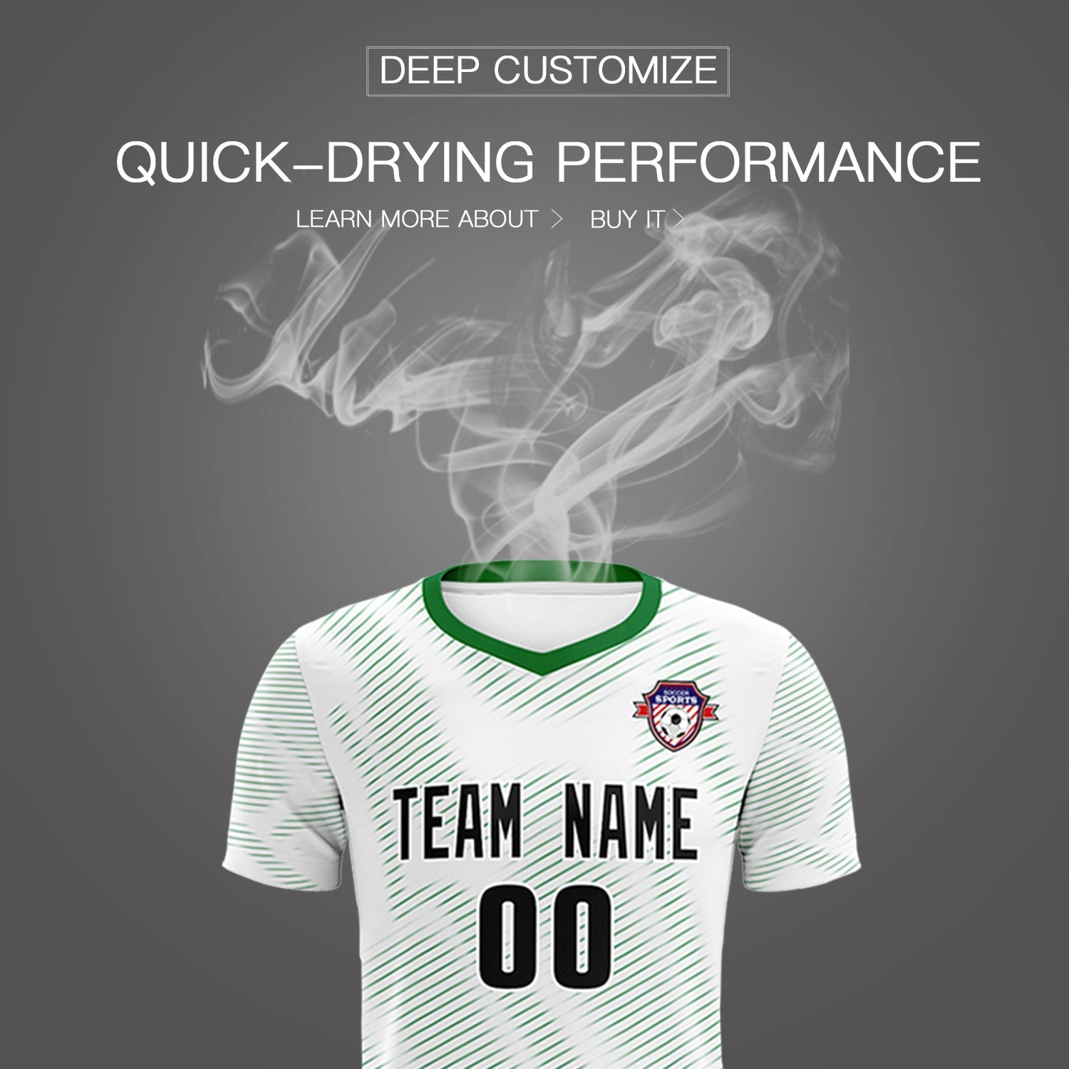 Custom White Kelly Green Training Uniform For Men Soccer Sets Jersey