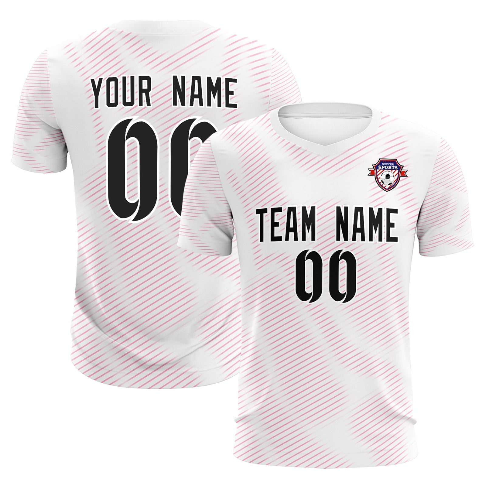 Custom White Pink Training Uniform For Men Soccer Sets Jersey