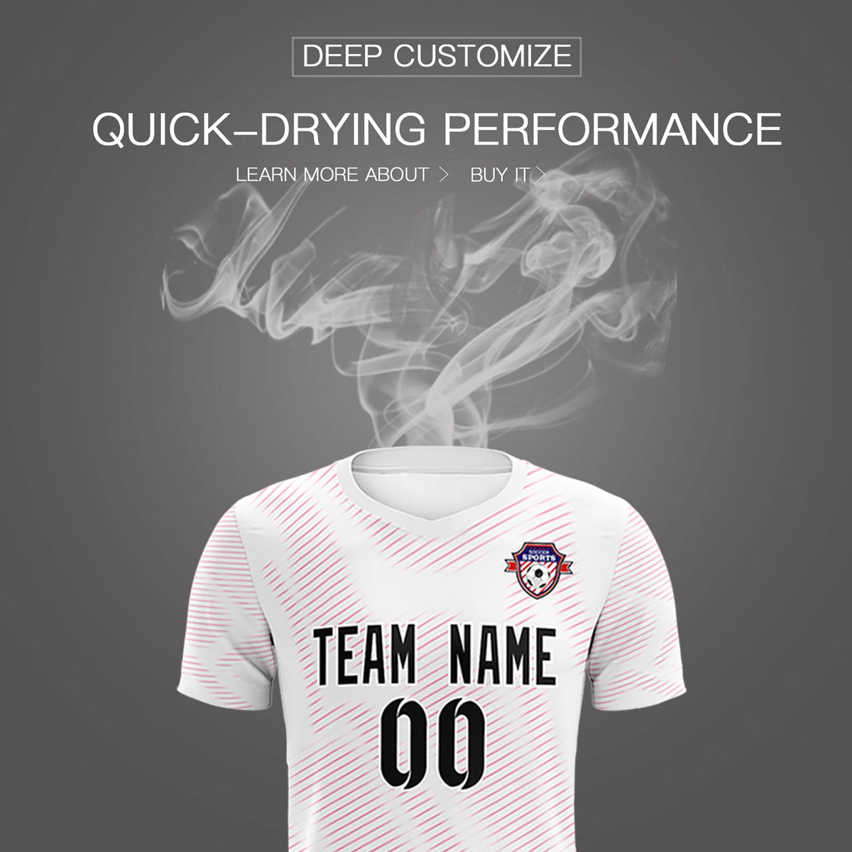 Custom White Pink Training Uniform For Men Soccer Sets Jersey