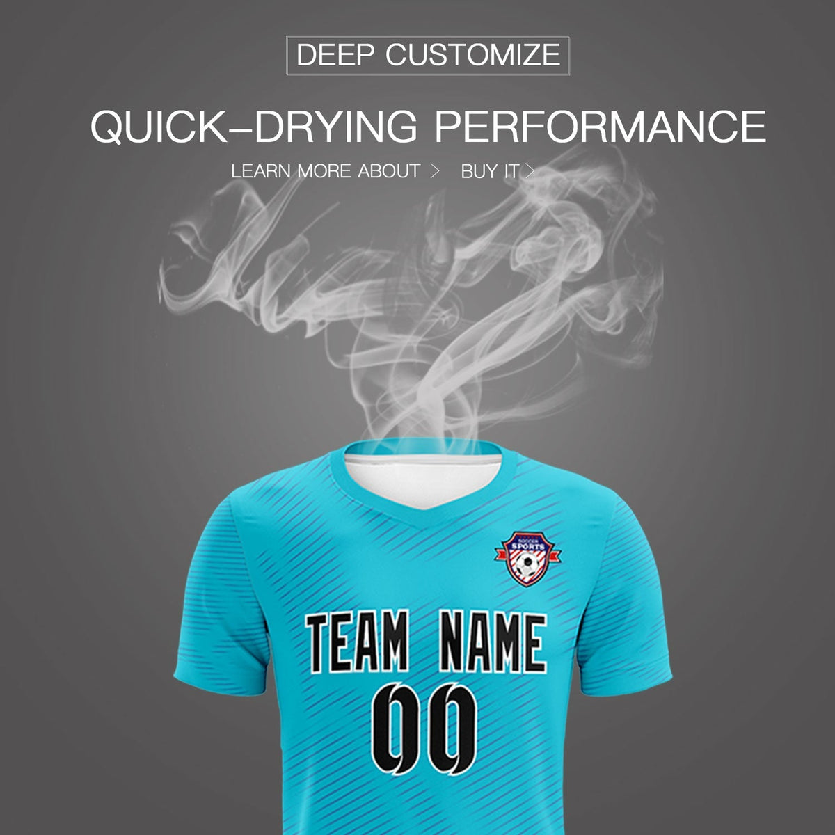 Custom Sky Blue Royal Training Uniform For Men Soccer Sets Jersey