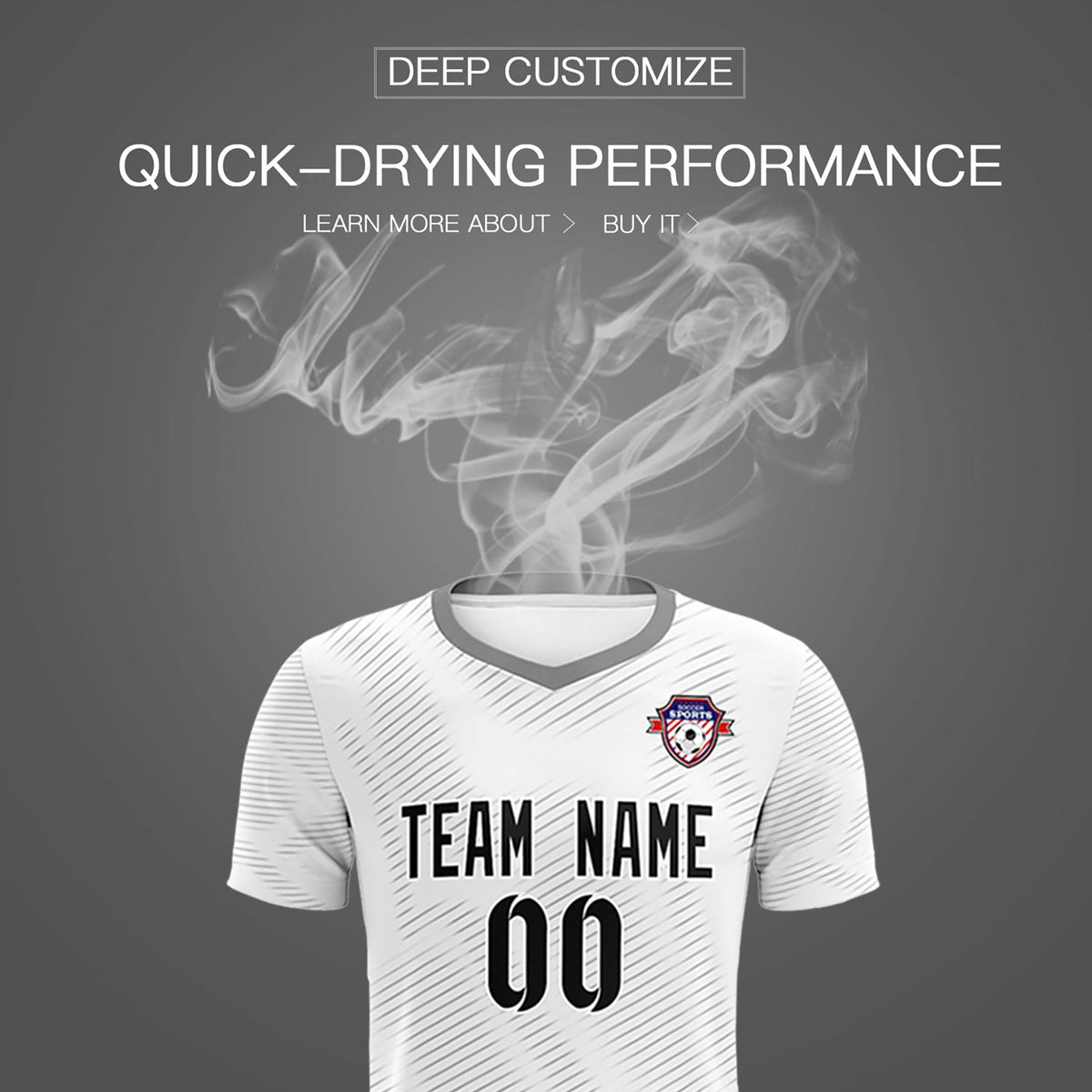 Custom White Gray Training Uniform For Men Soccer Sets Jersey