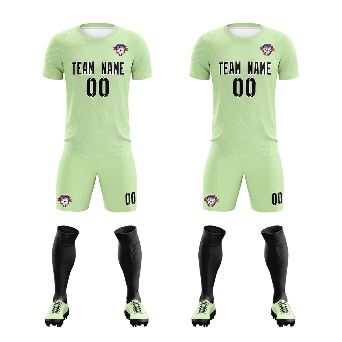 Custom Green White Training Uniform For Men Soccer Sets Jersey