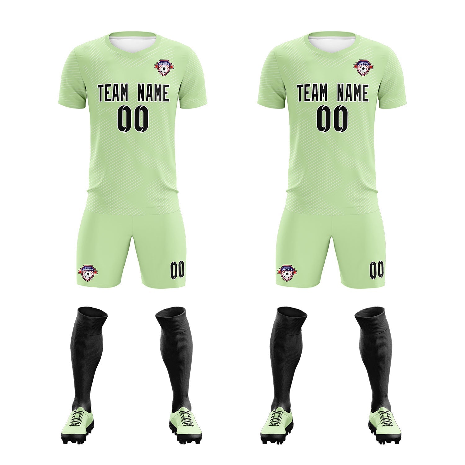 Custom Green White Training Uniform For Men Soccer Sets Jersey