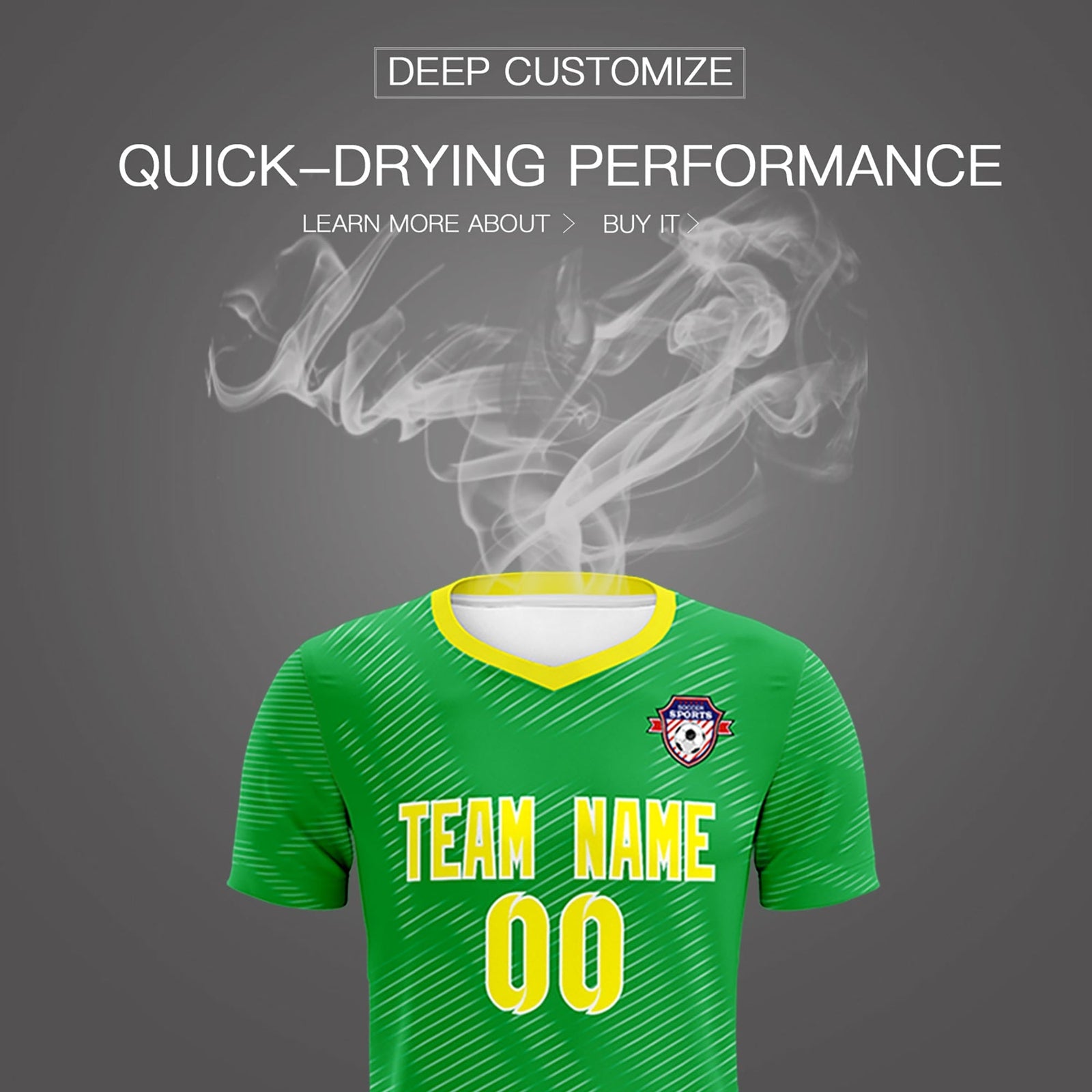 Custom Kelly Green Gold Training Uniform For Men Soccer Sets Jersey