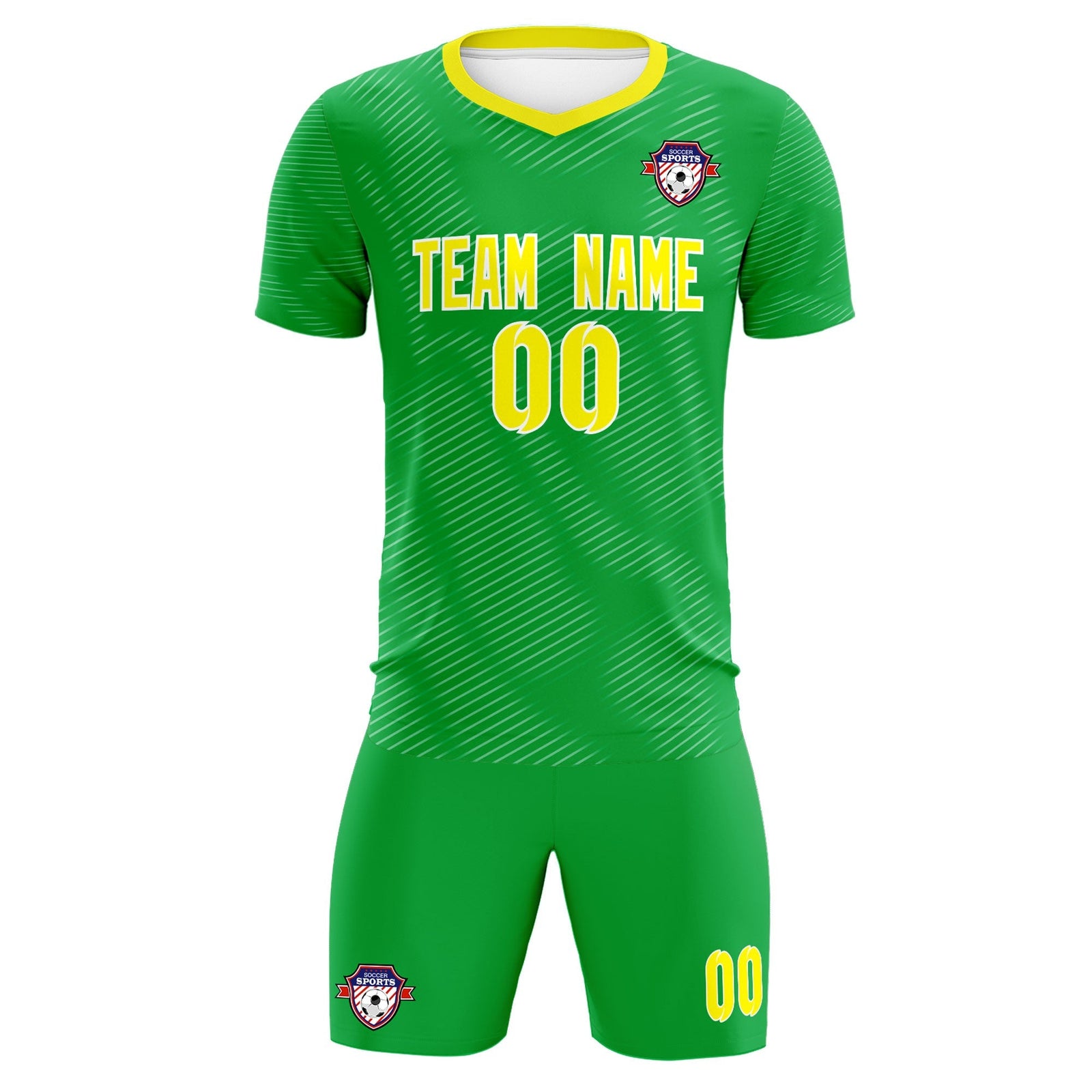 Custom Kelly Green Gold Training Uniform For Men Soccer Sets Jersey