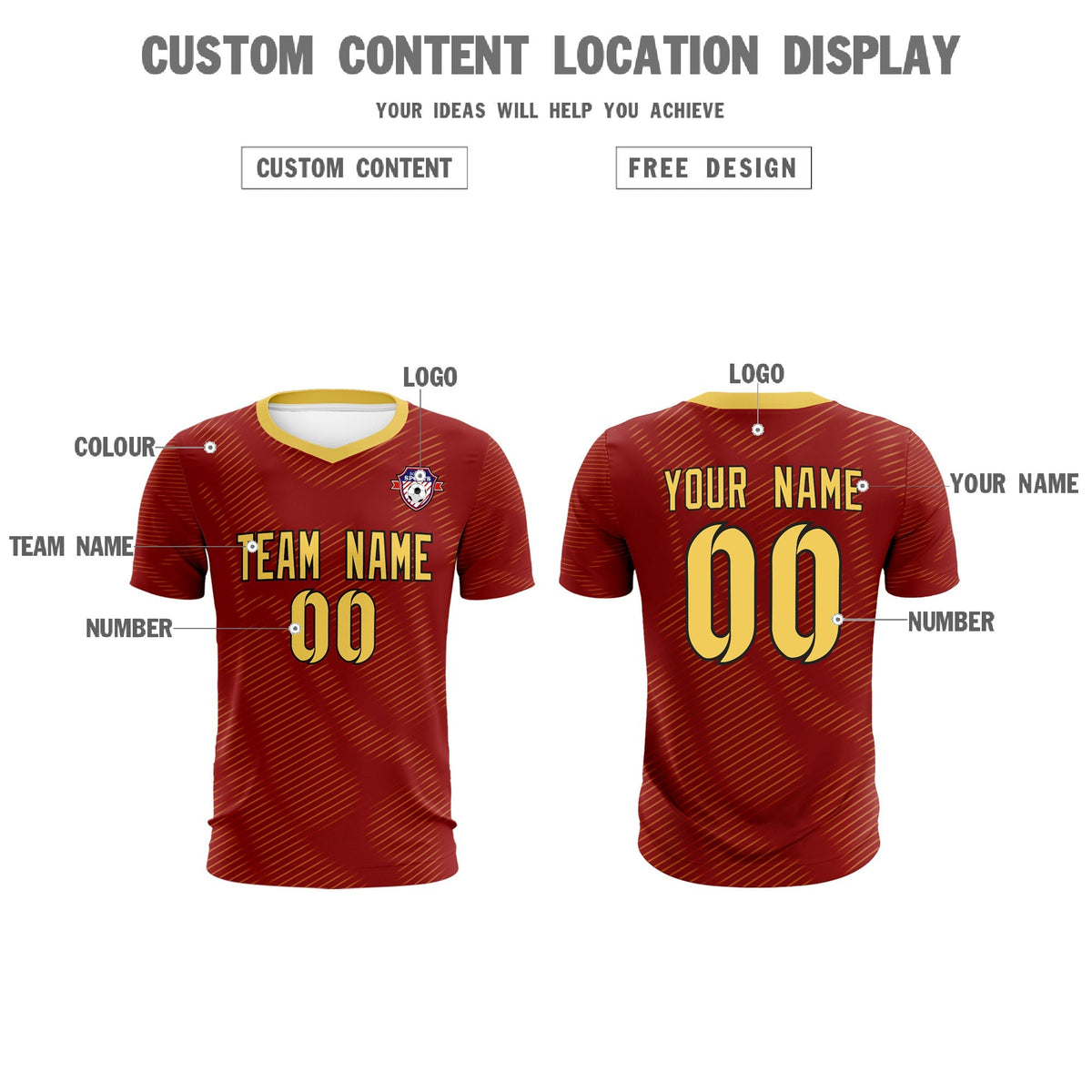 Custom Crimson Khaki Training Uniform For Men Soccer Sets Jersey