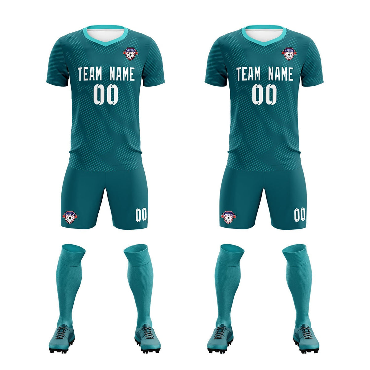 Custom Aqua Aqua Training Uniform For Men Soccer Sets Jersey